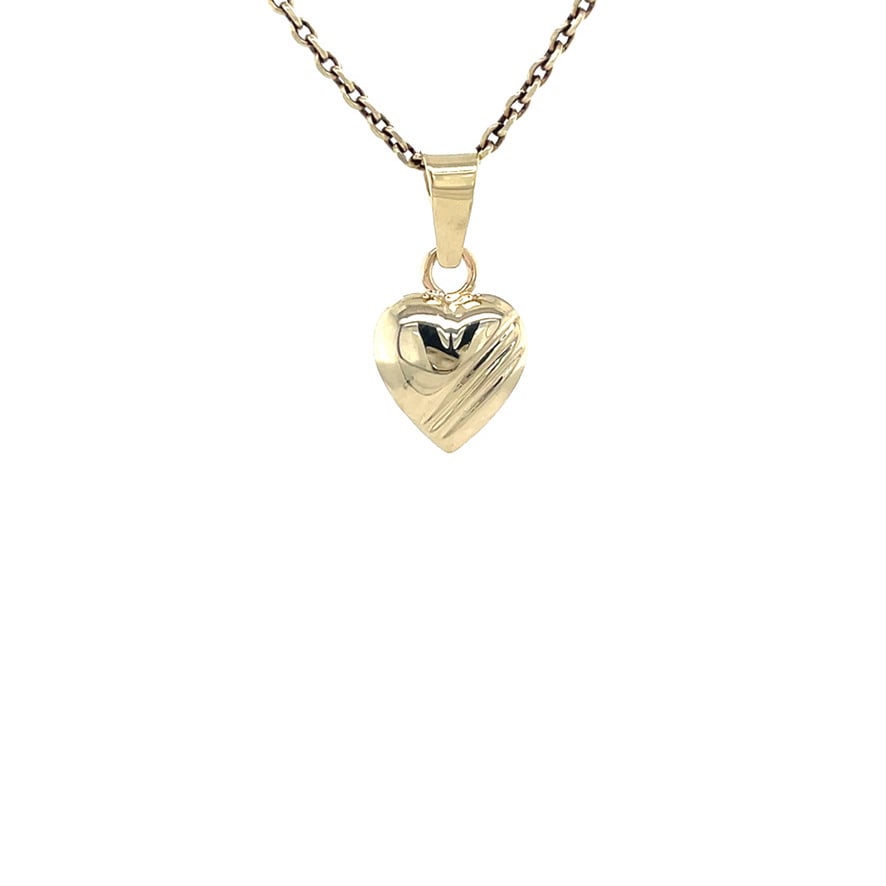 Gold vintage heart pendant 14 kt