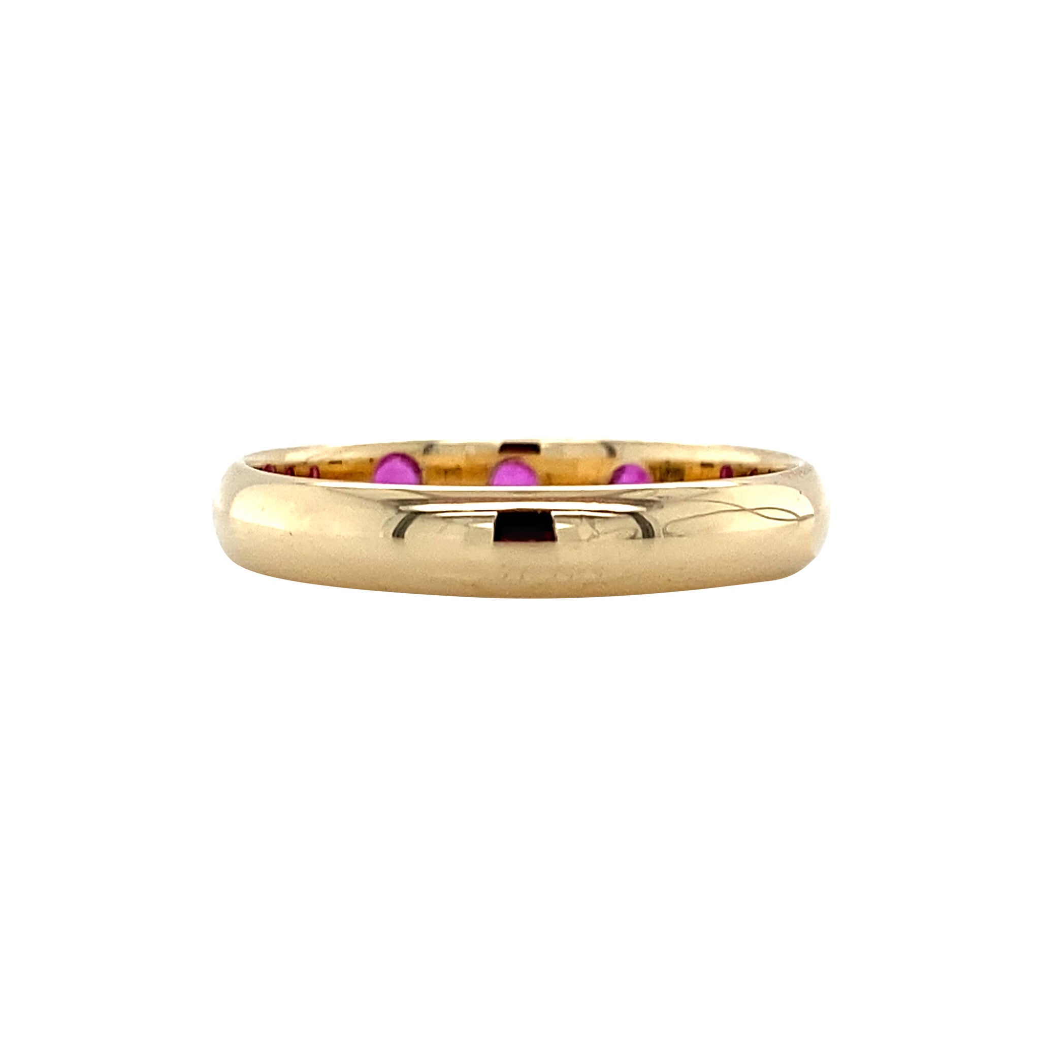 Gouden vintage ring met robijn 14 krt