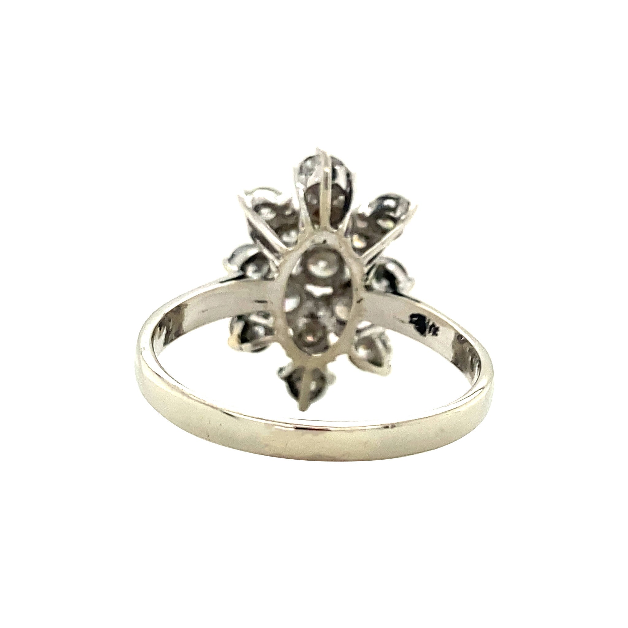 Witgouden ring met diamant 14 krt