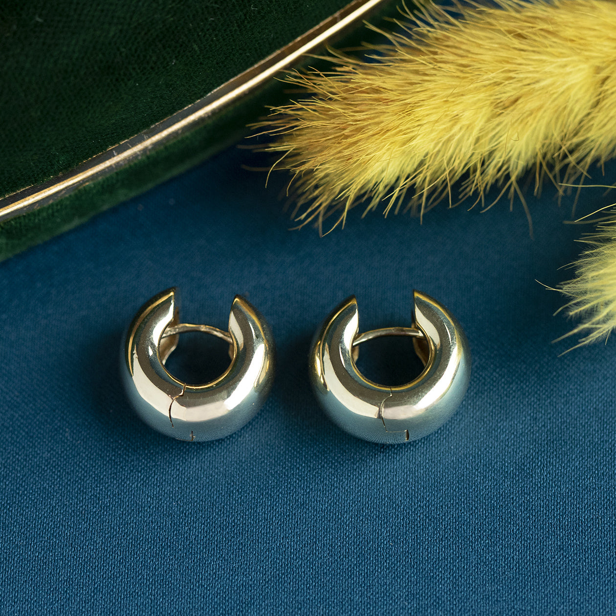 Gouden gladde oorringen 14 krt