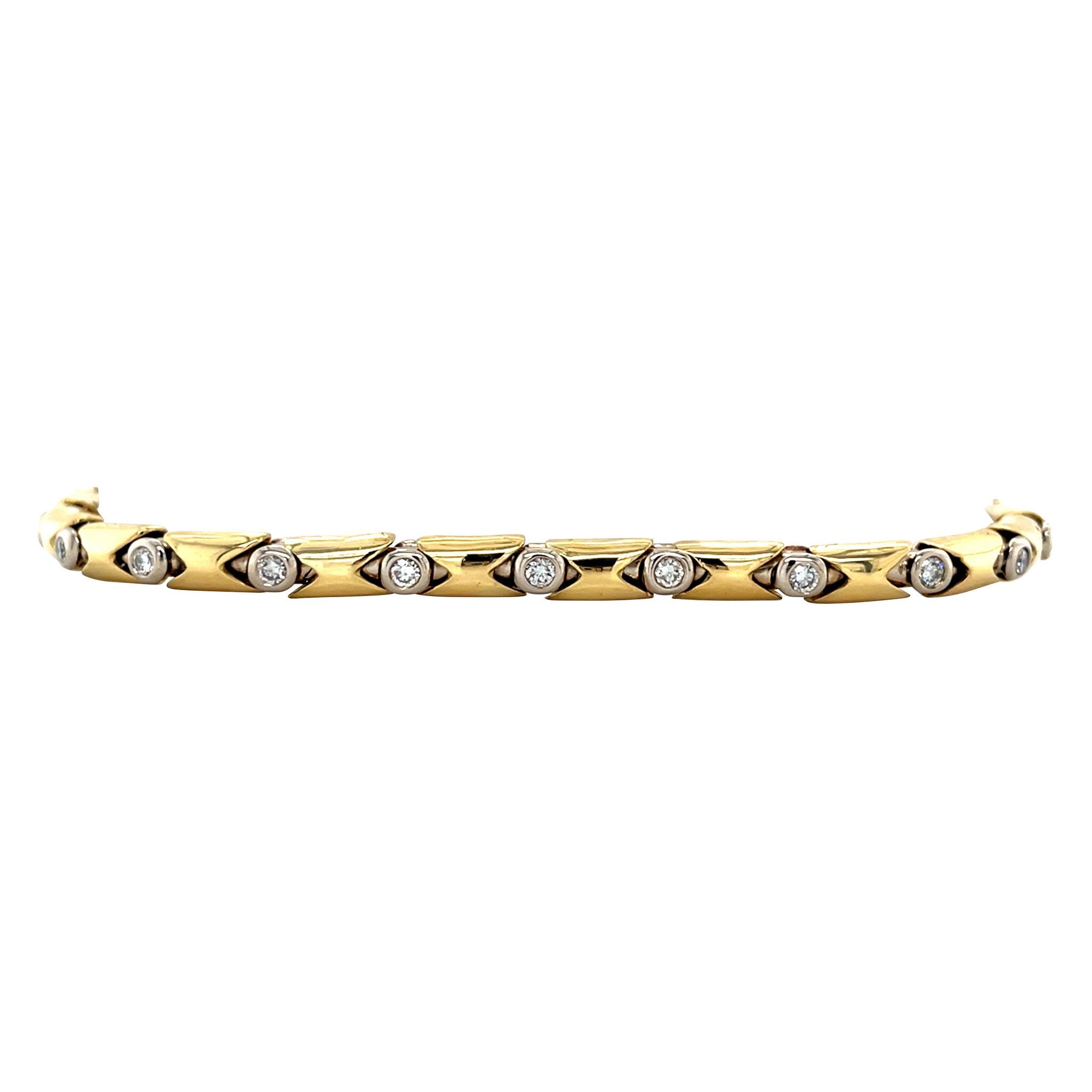 Vintage gold bracelet with diamond, 18 kt