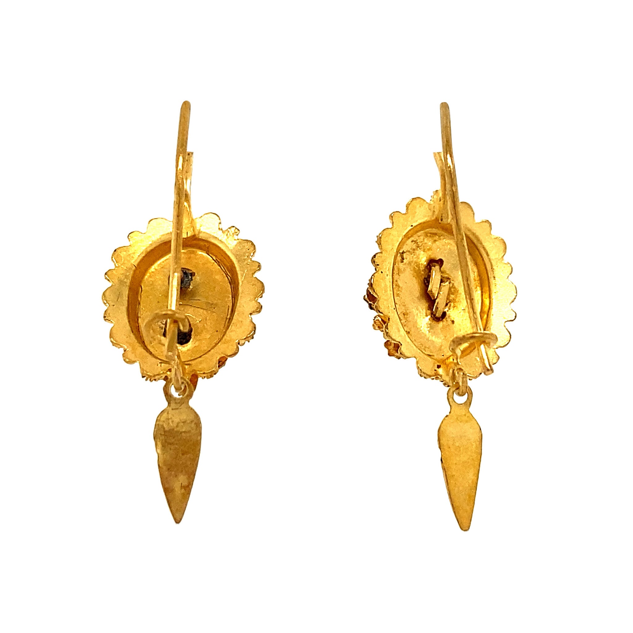 14 kt gold filigree earrings with pearl