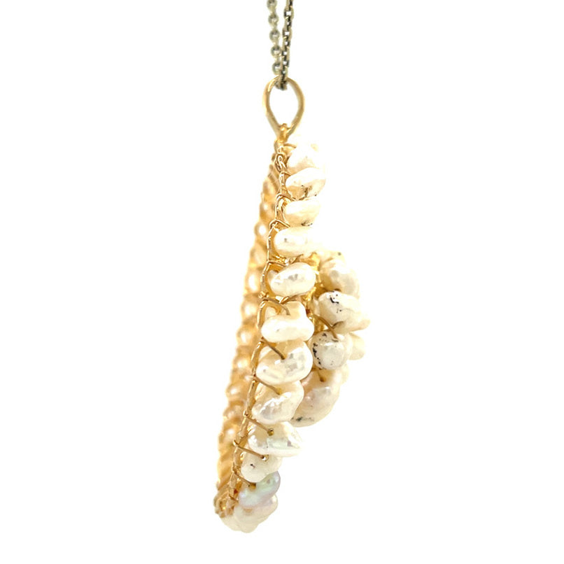 Vintage 20 kt gold pendant with pearl