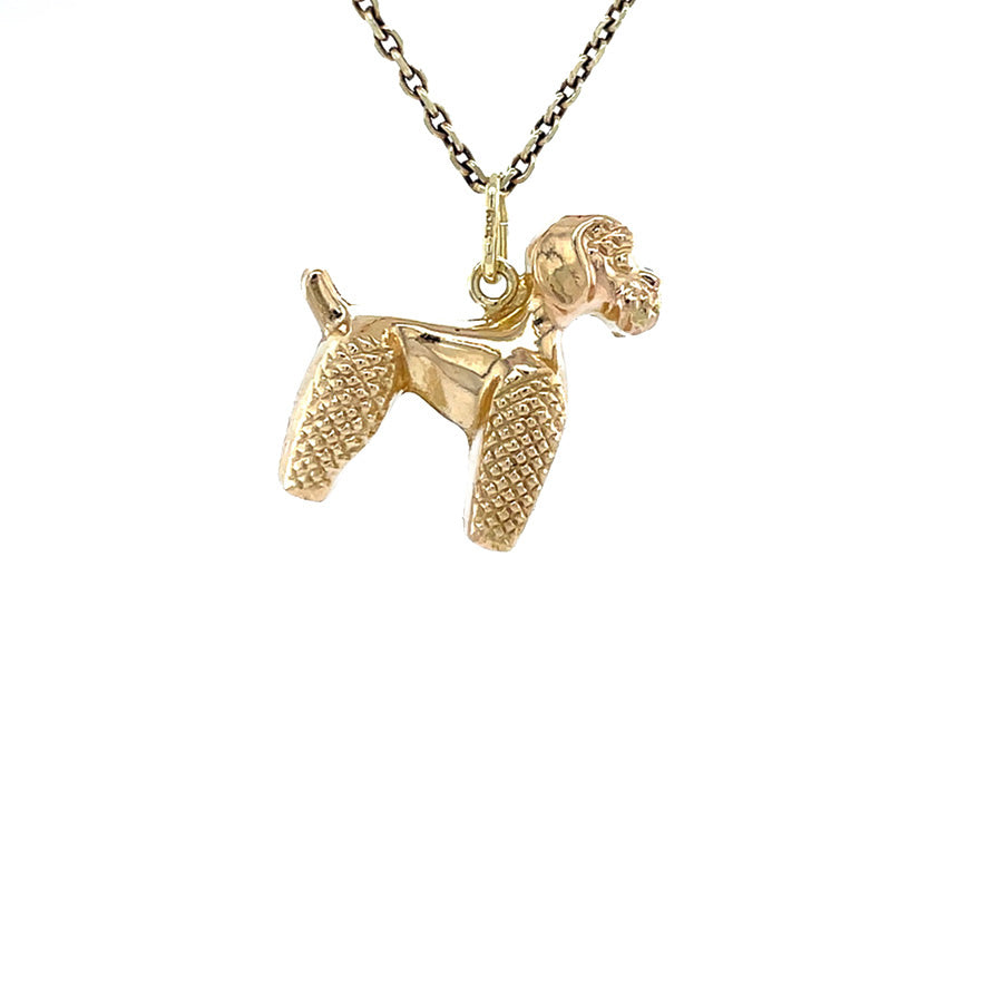 Vintage 14 kt gold poodle pendant