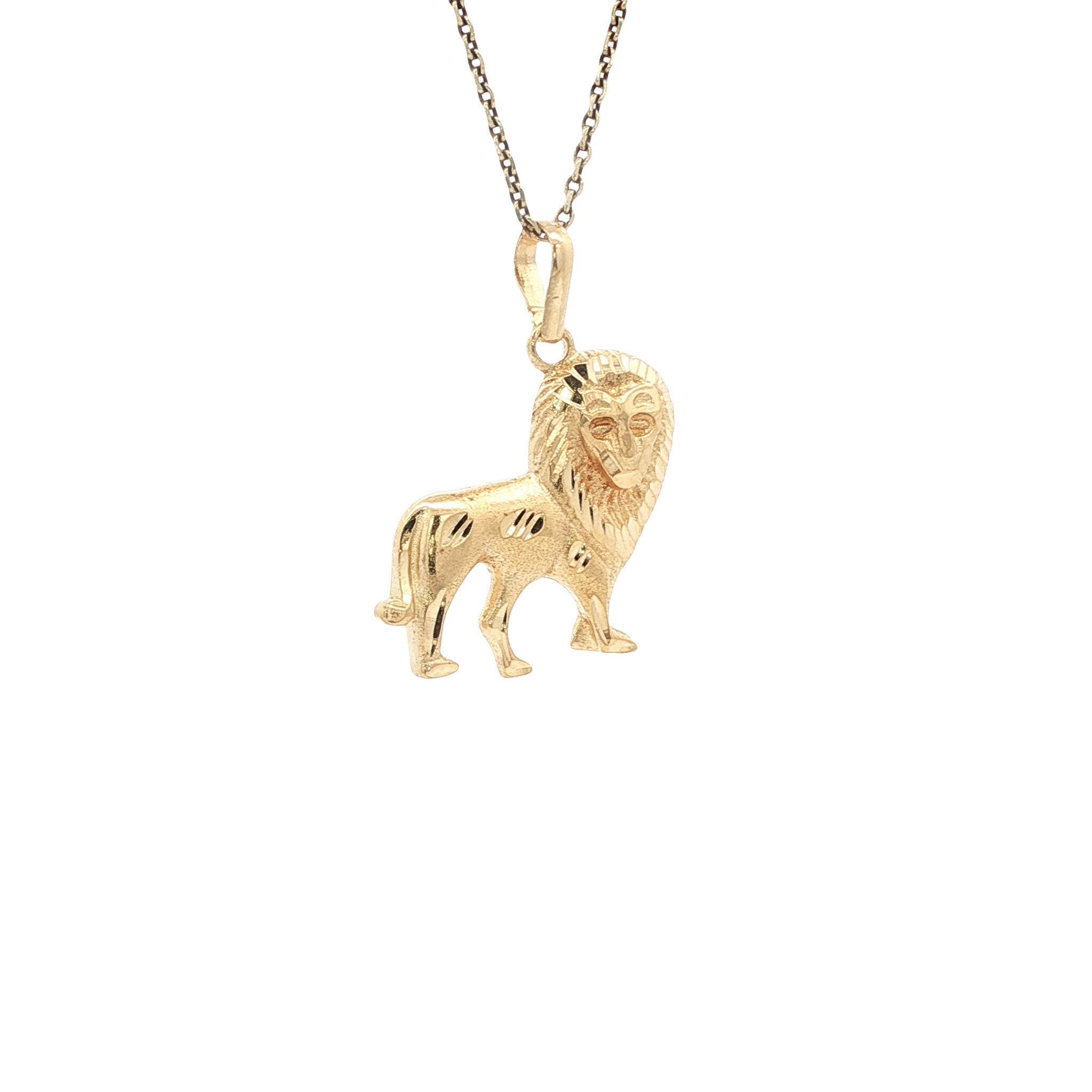 Gouden vintage leeuw hanger 18 kt