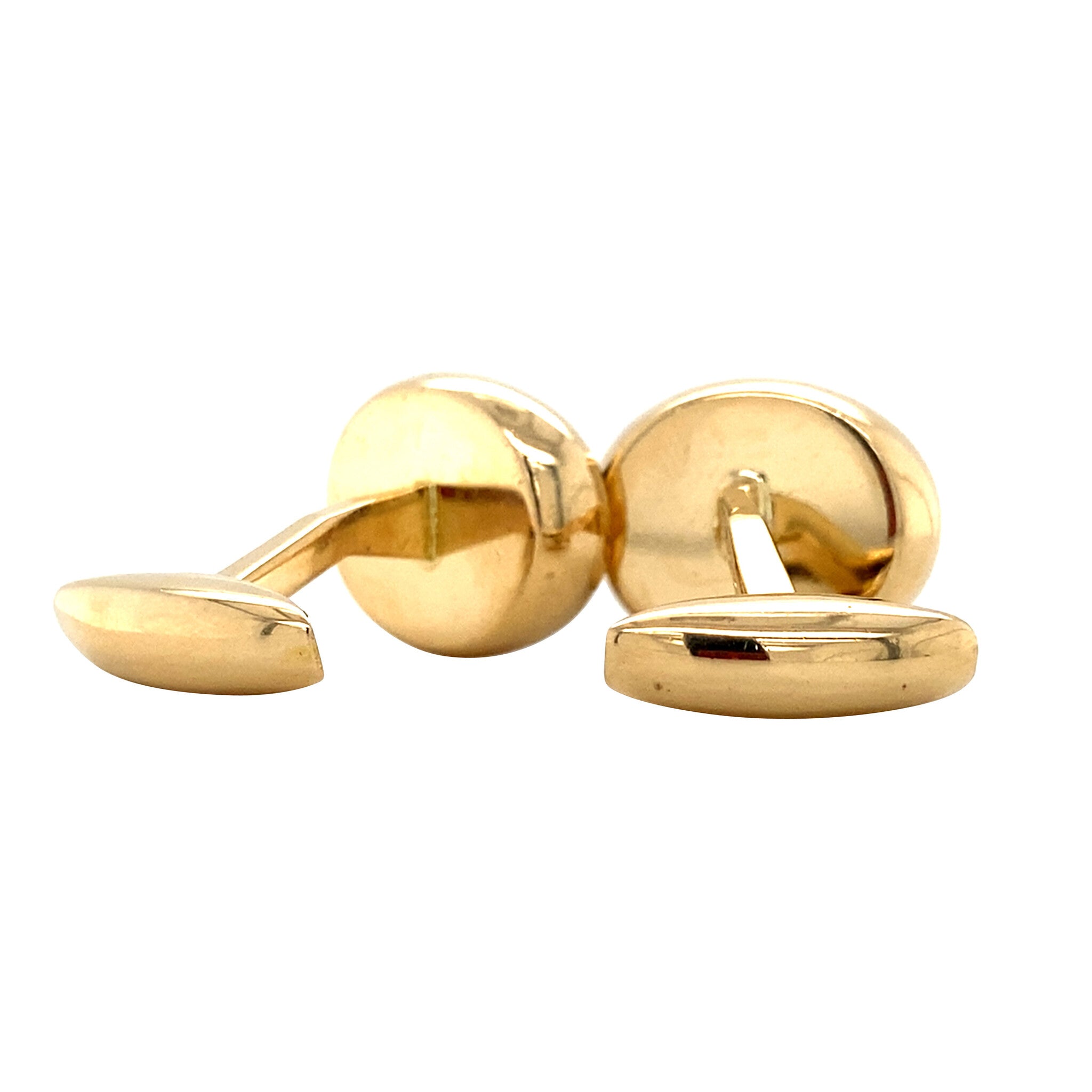 Vintage gold cufflinks with tiger's eye, 18 kt