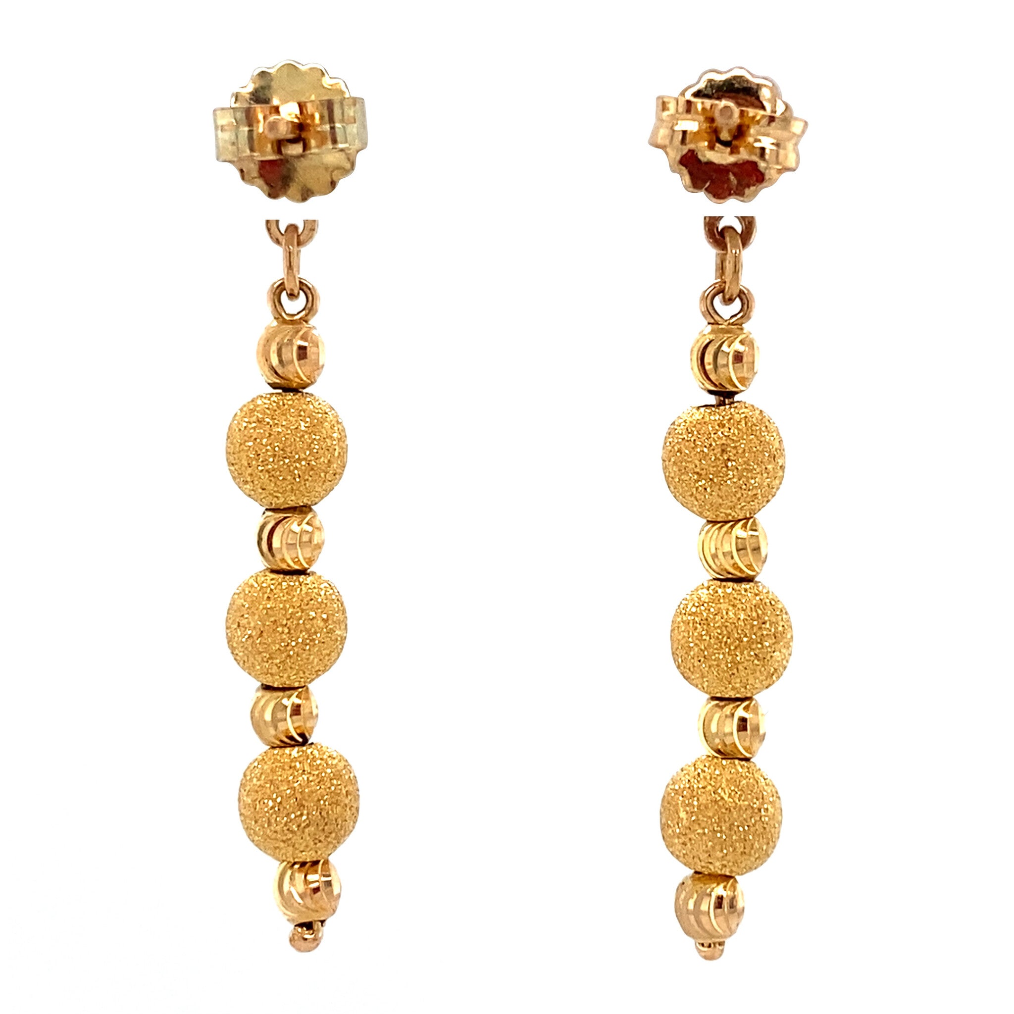 Vintage gold fantasy drop earrings, 20 kt