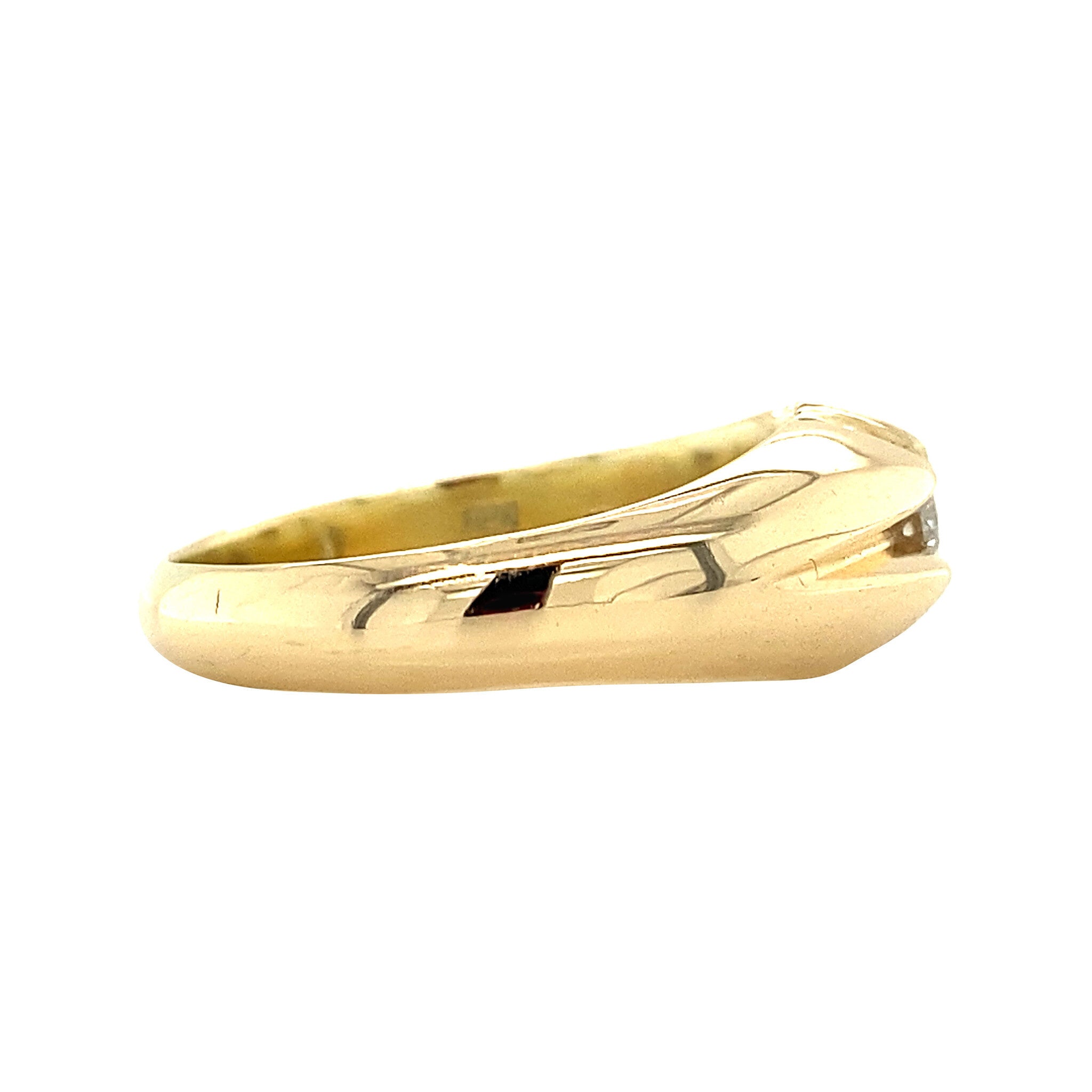 Gouden pinkring met diamant 14 krt