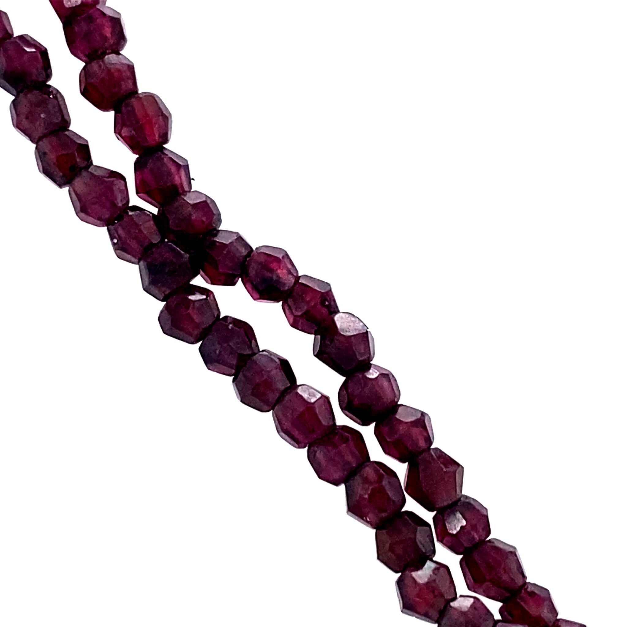 Vintage garnet necklace with gold clasp 14 kt