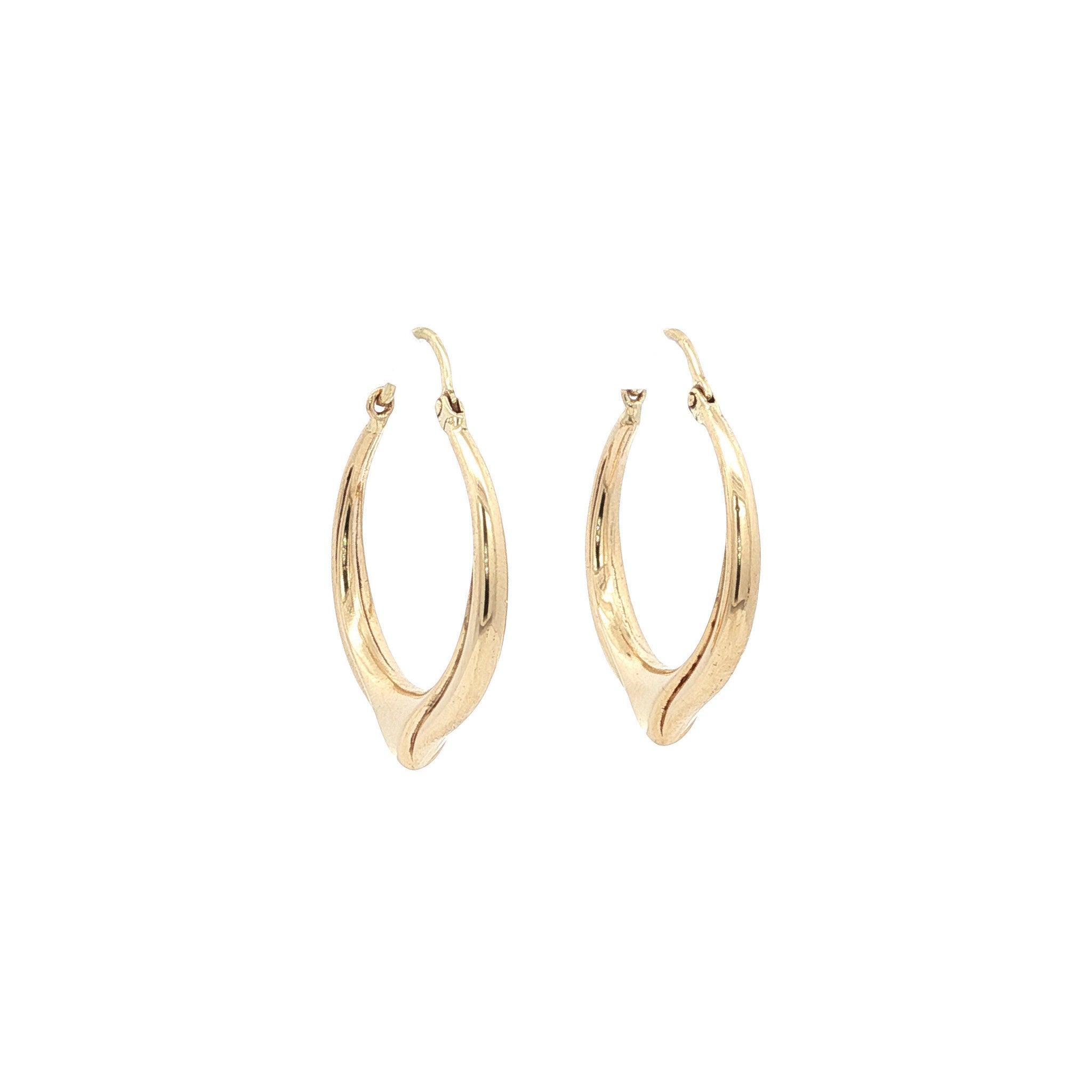 Gouden vintage fantasie oorringen 14 kt