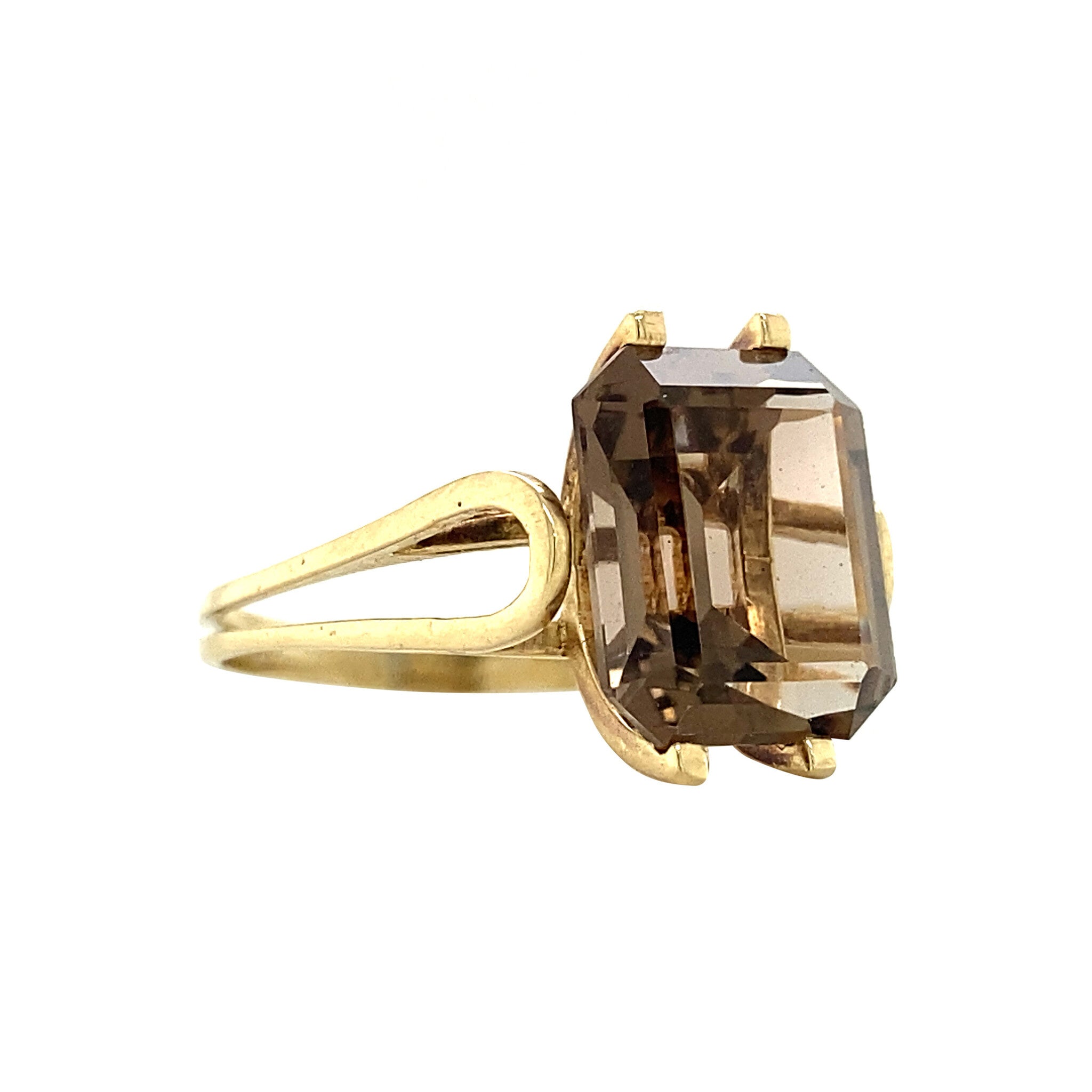 14 kt gold ring with smoky topaz