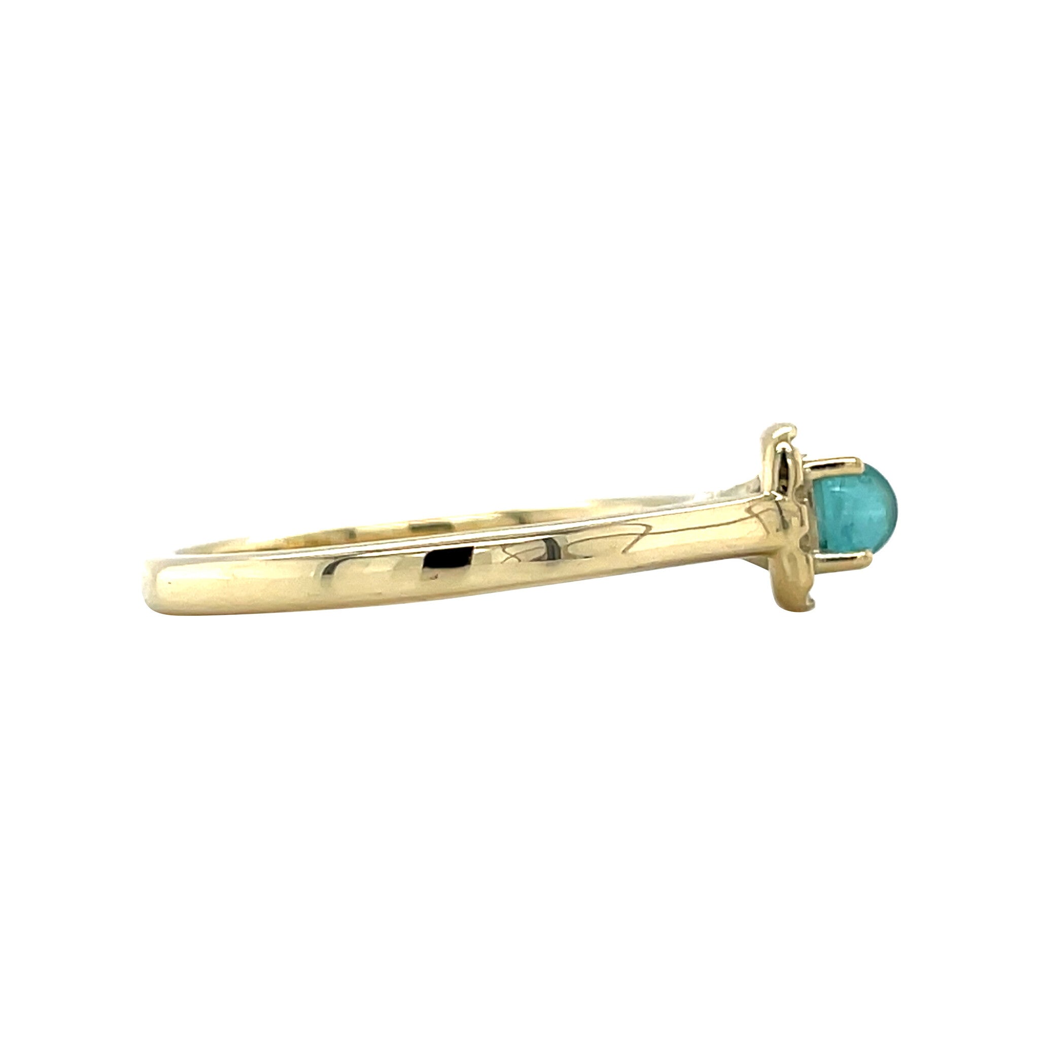 Gouden vintage ring met toermalijn 14 krt