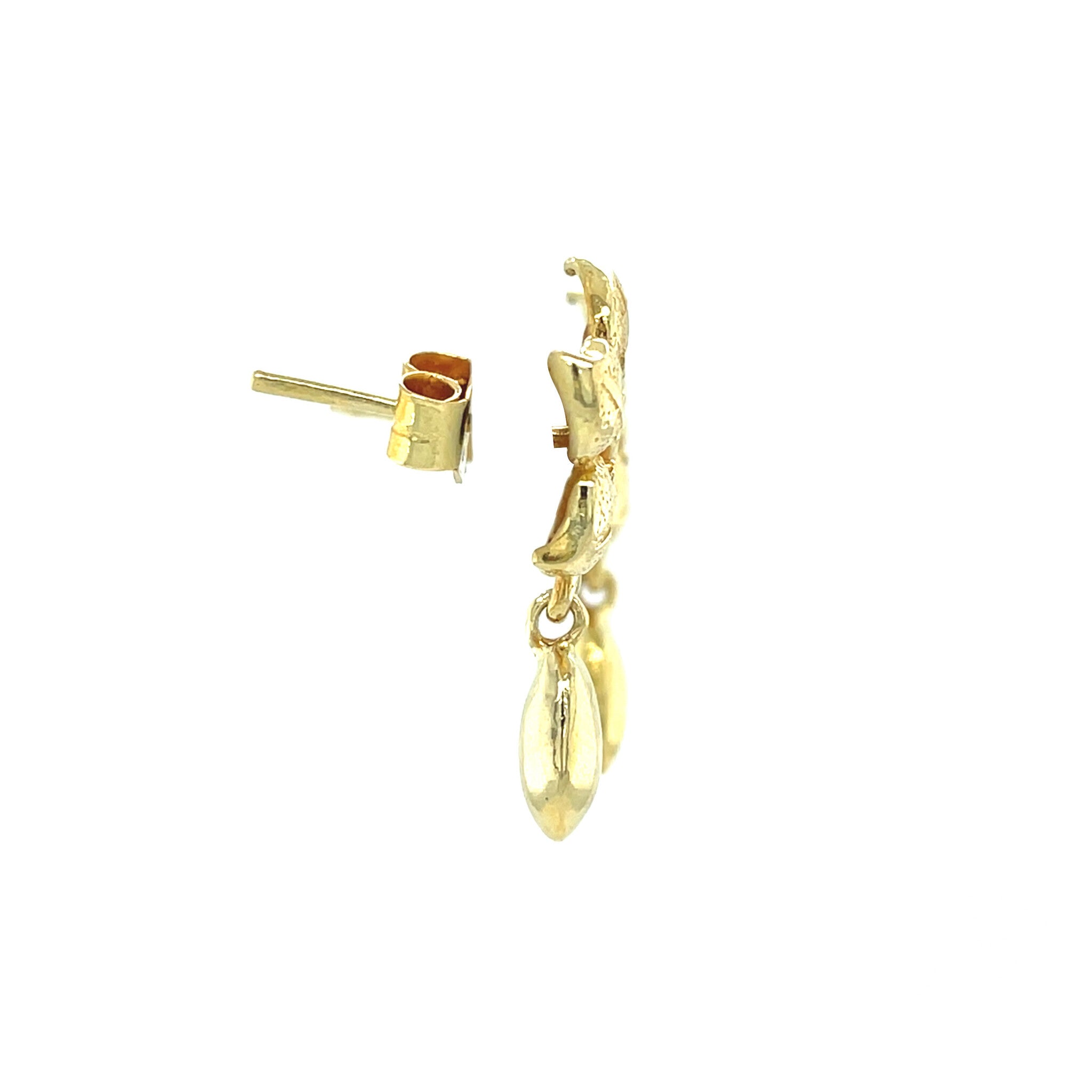 Gouden vintage bloem oorstekers 18 kt