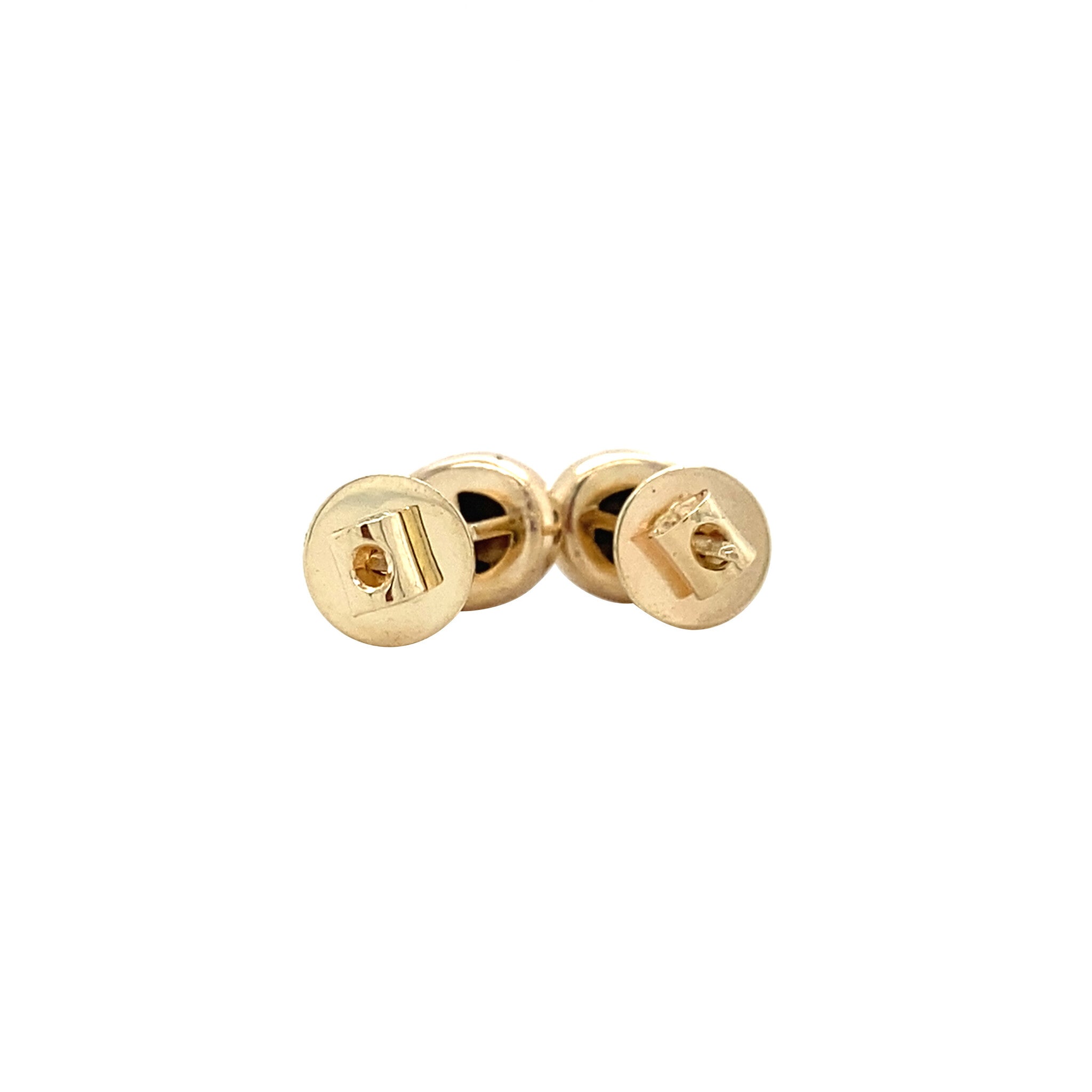 Gouden vintage oorstekers met diamant 14 krt