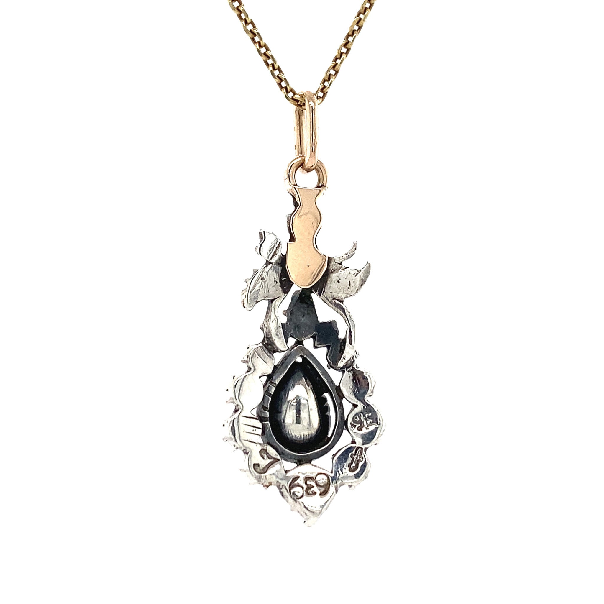 Hanger met roosdiamant 12 krt