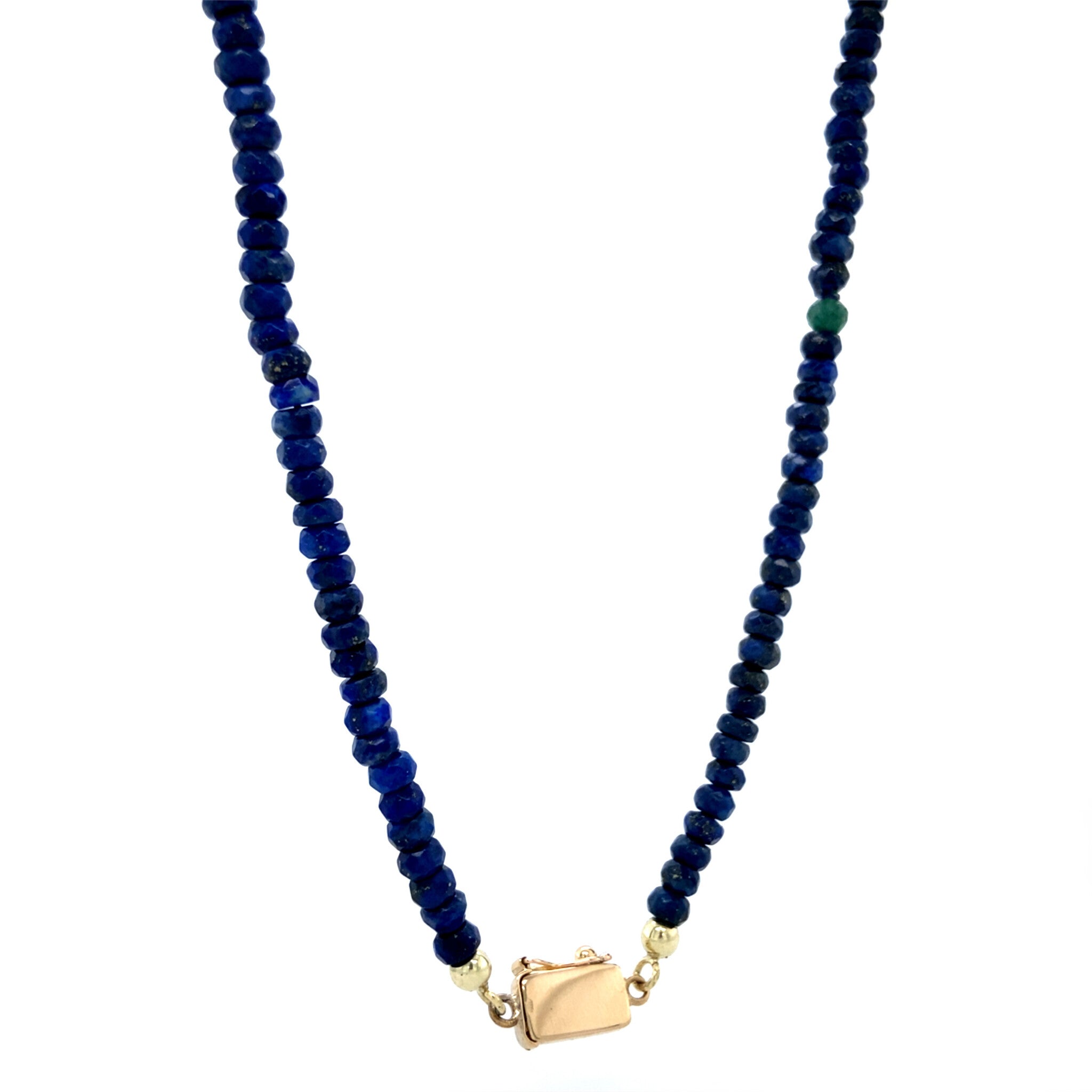 Sapphire necklace with 14 kt gold clasp