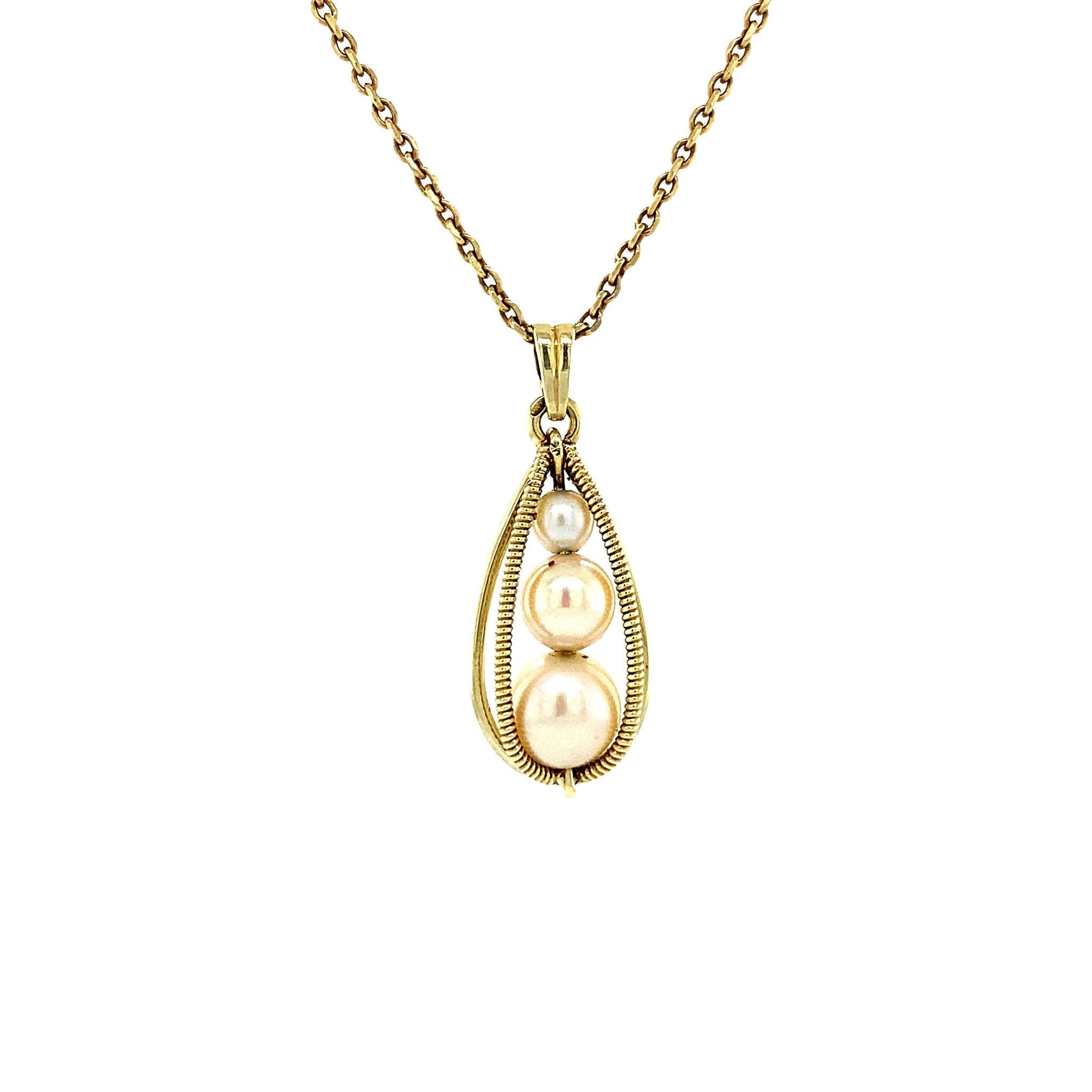 Gouden hanger met parel 14 krt