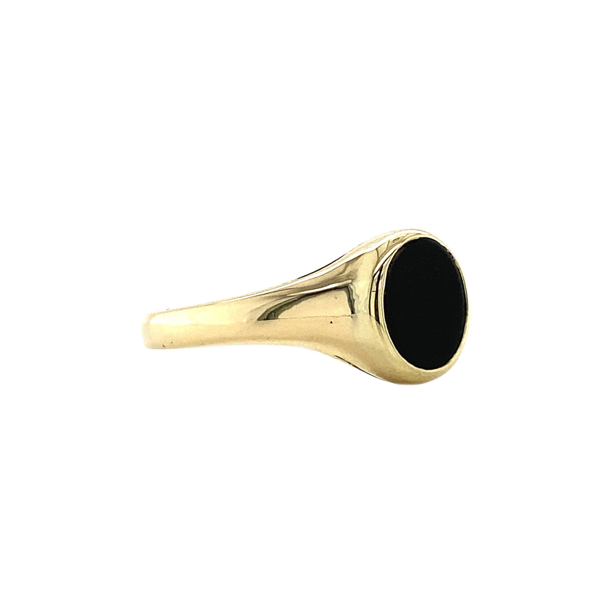 14 kt gold signet ring with onyx