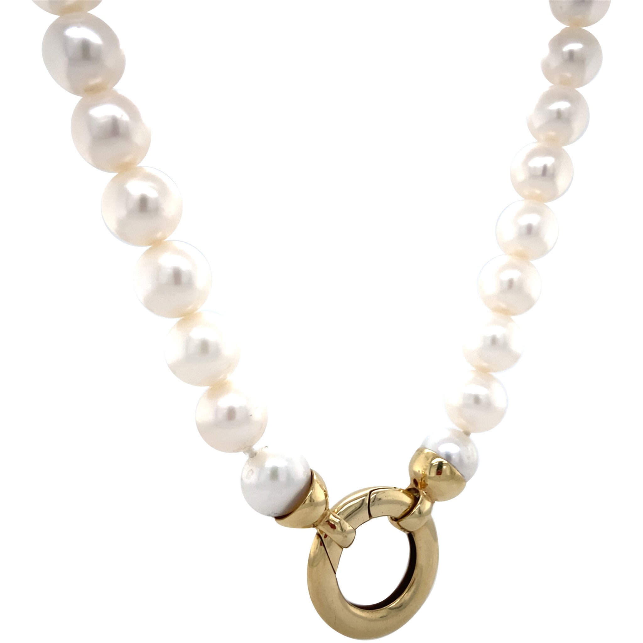 Vintage pearl necklace with gold clasp 14 kt