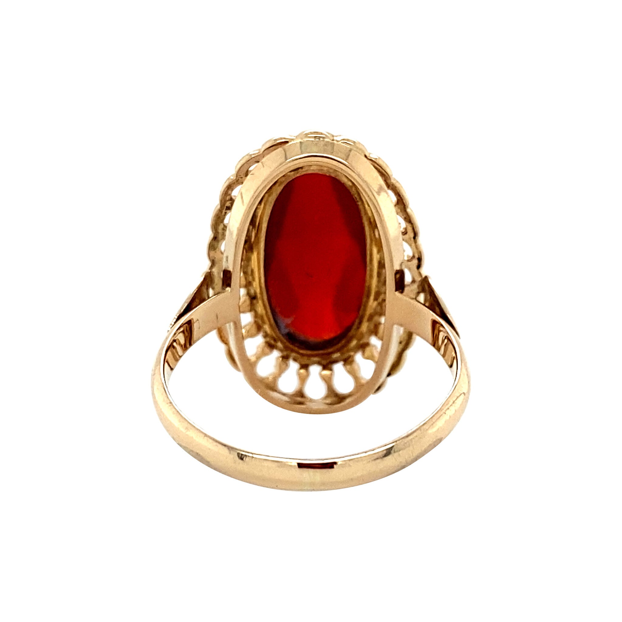 Gouden ring met carneool 14 krt