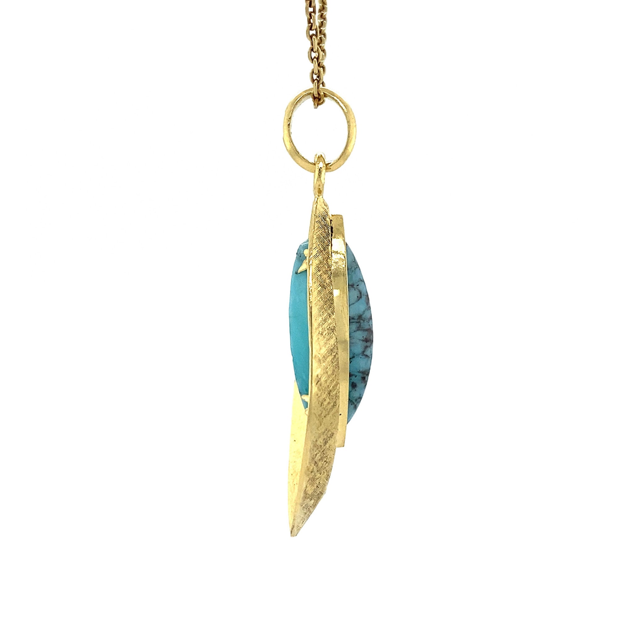 18 kt gold pendant with turquoise