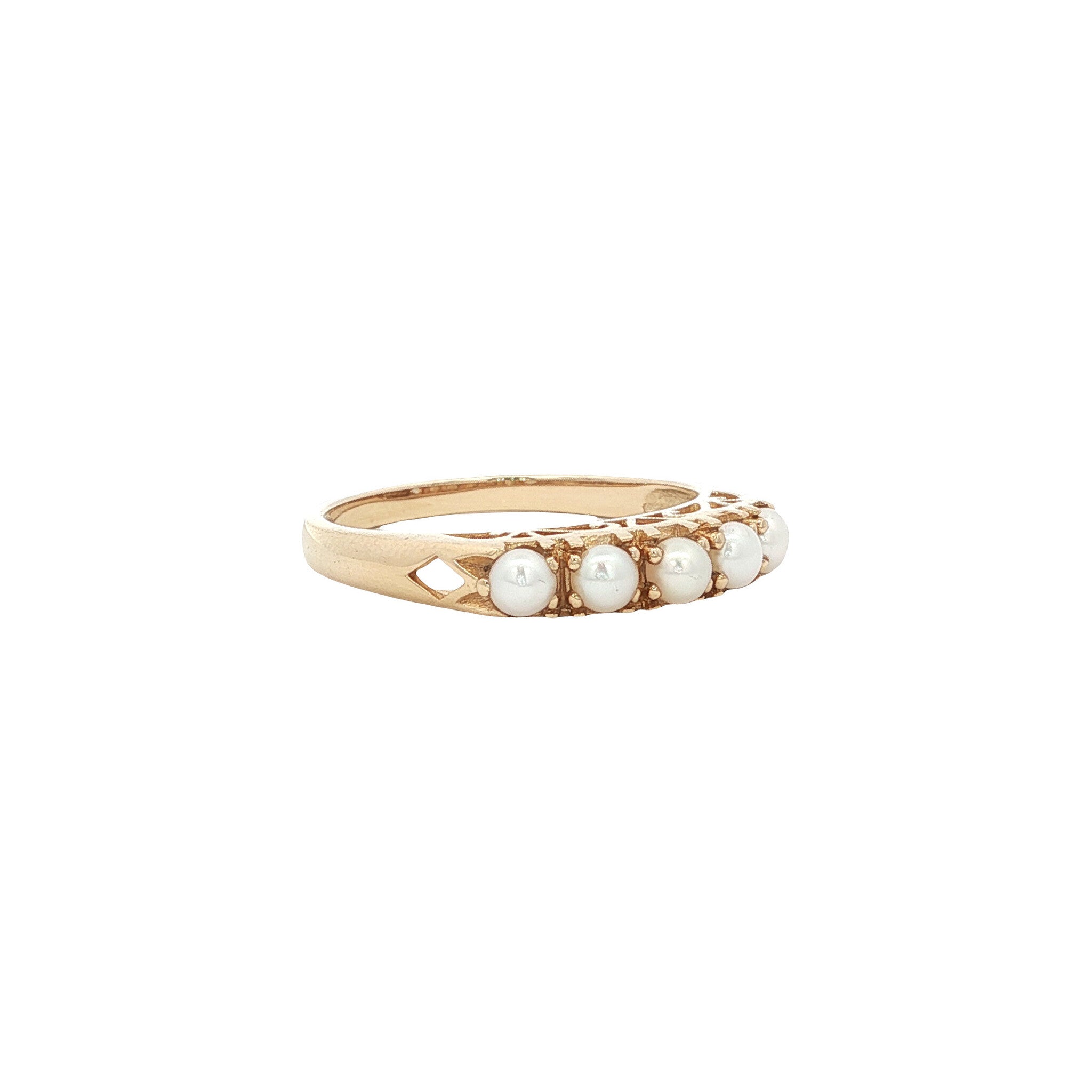 Gold ring with pearl 14 kt