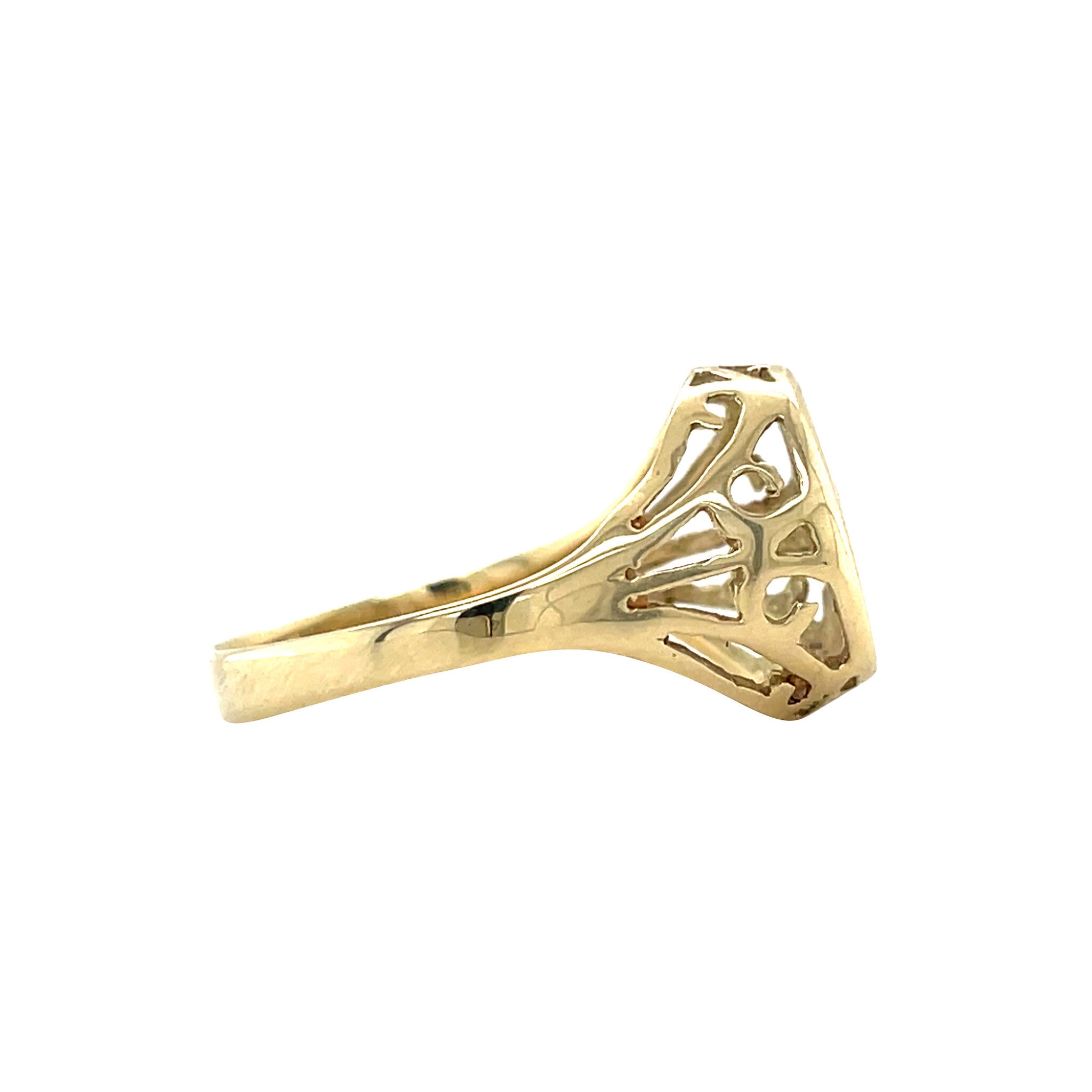 Gouden vintage ring met stier 14 kt
