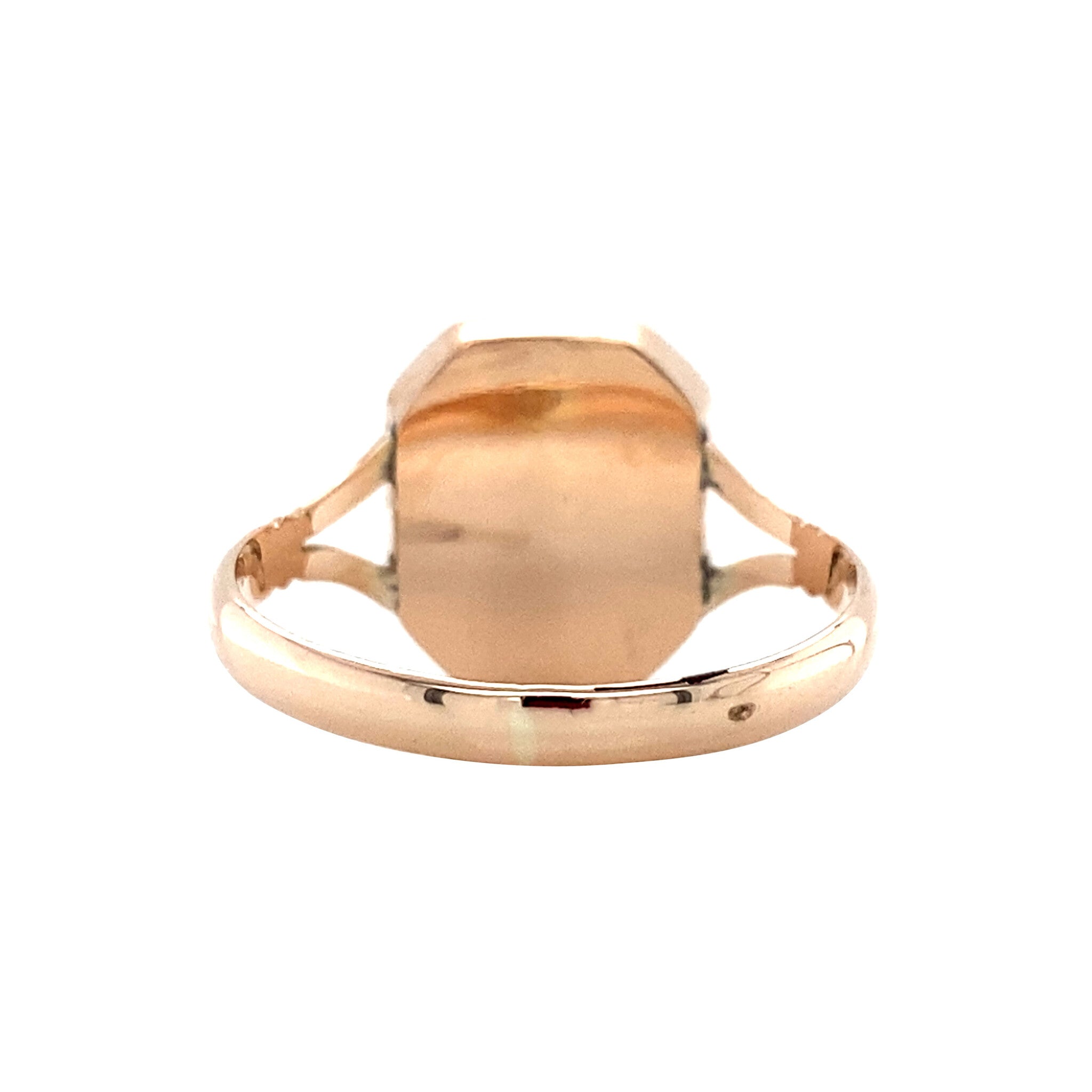 Vintage zegelring met gravure 9 krt