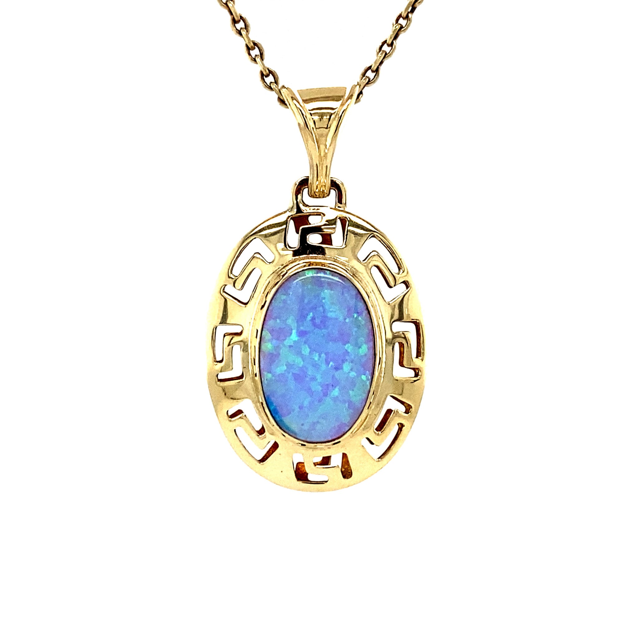 Gouden hanger met opaal 14 krt