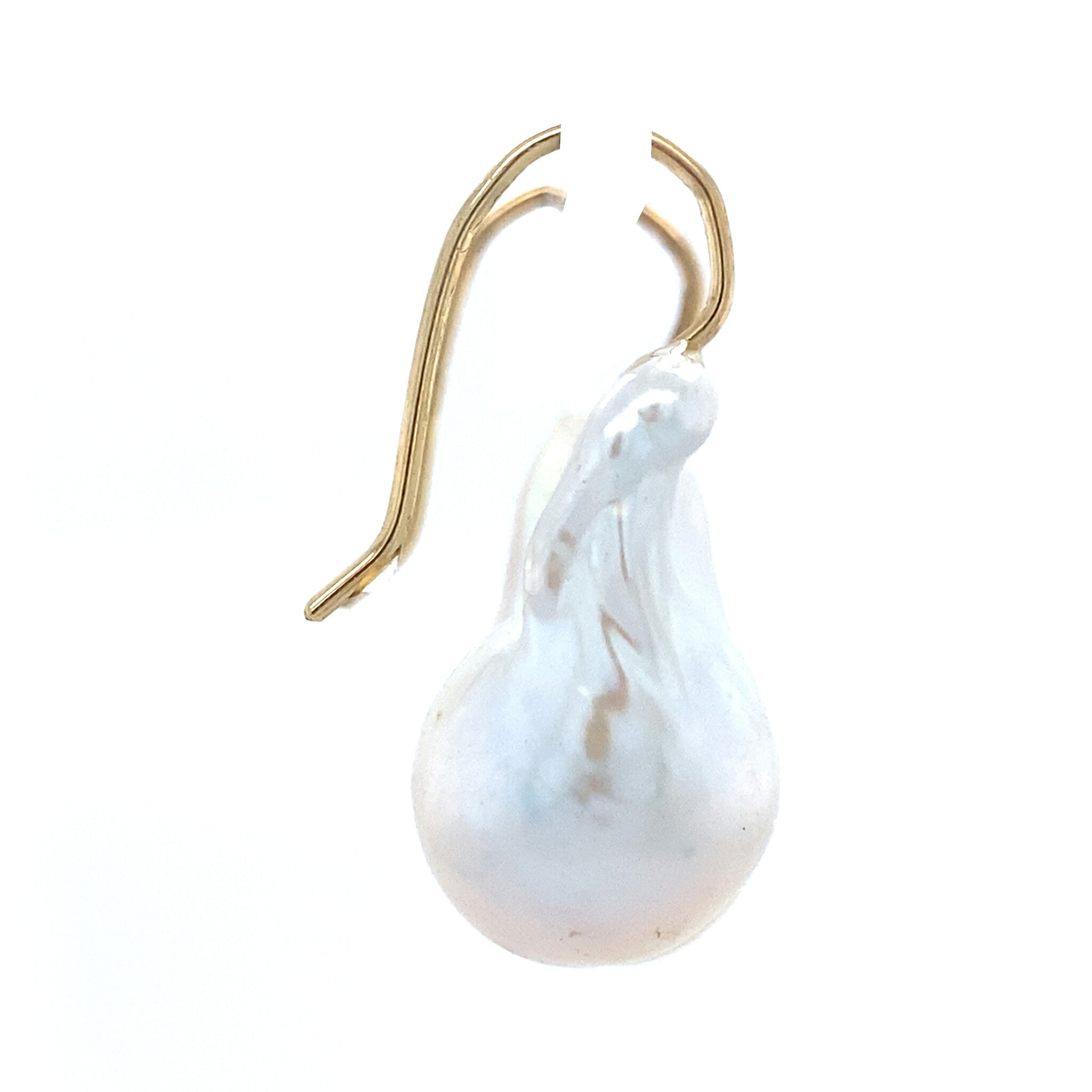 Gouden oorhangers met parel 14 krt
