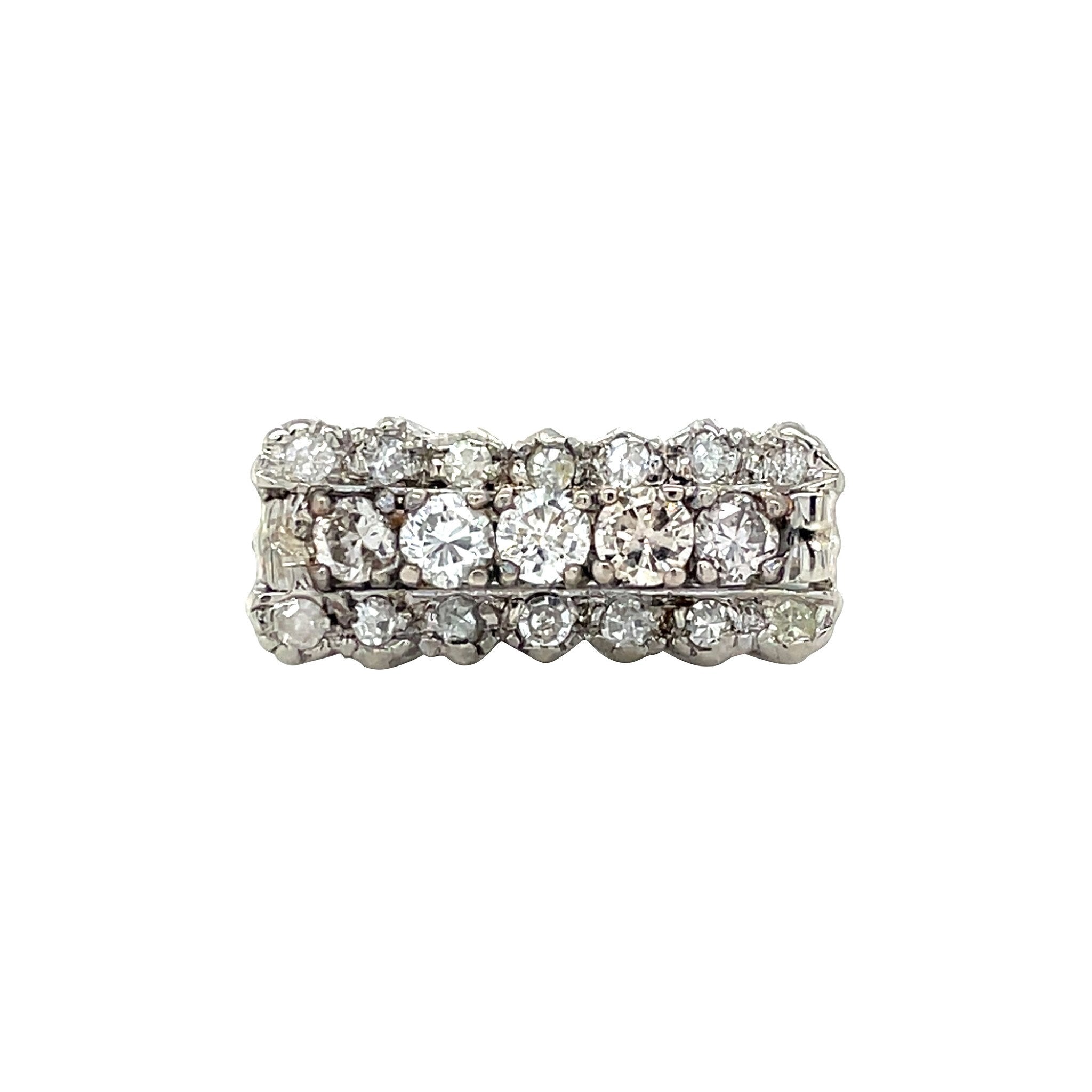 Witgouden vintage ring met diamant 14 krt