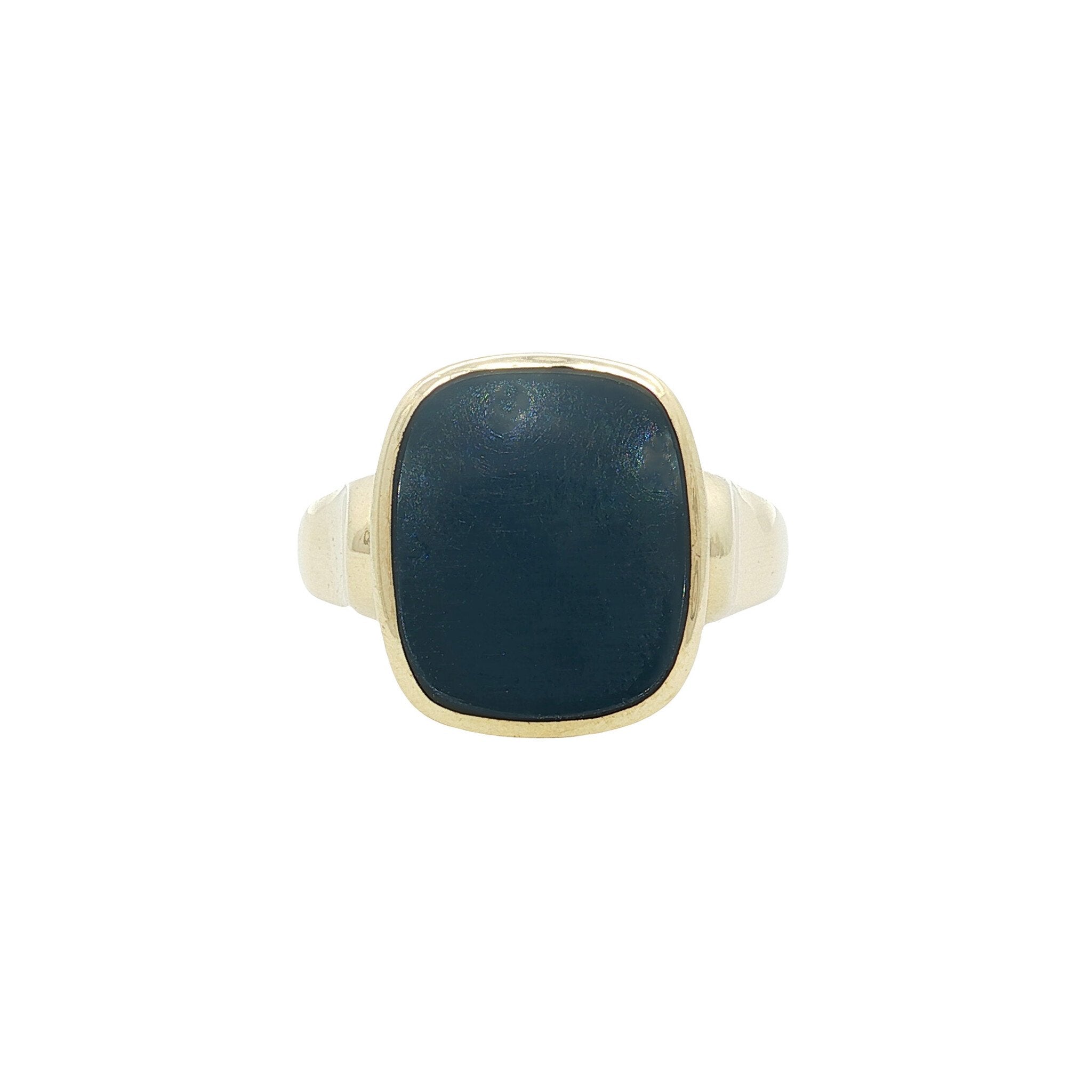 Gouden vintage zegelring met chalcedoon 14 kt