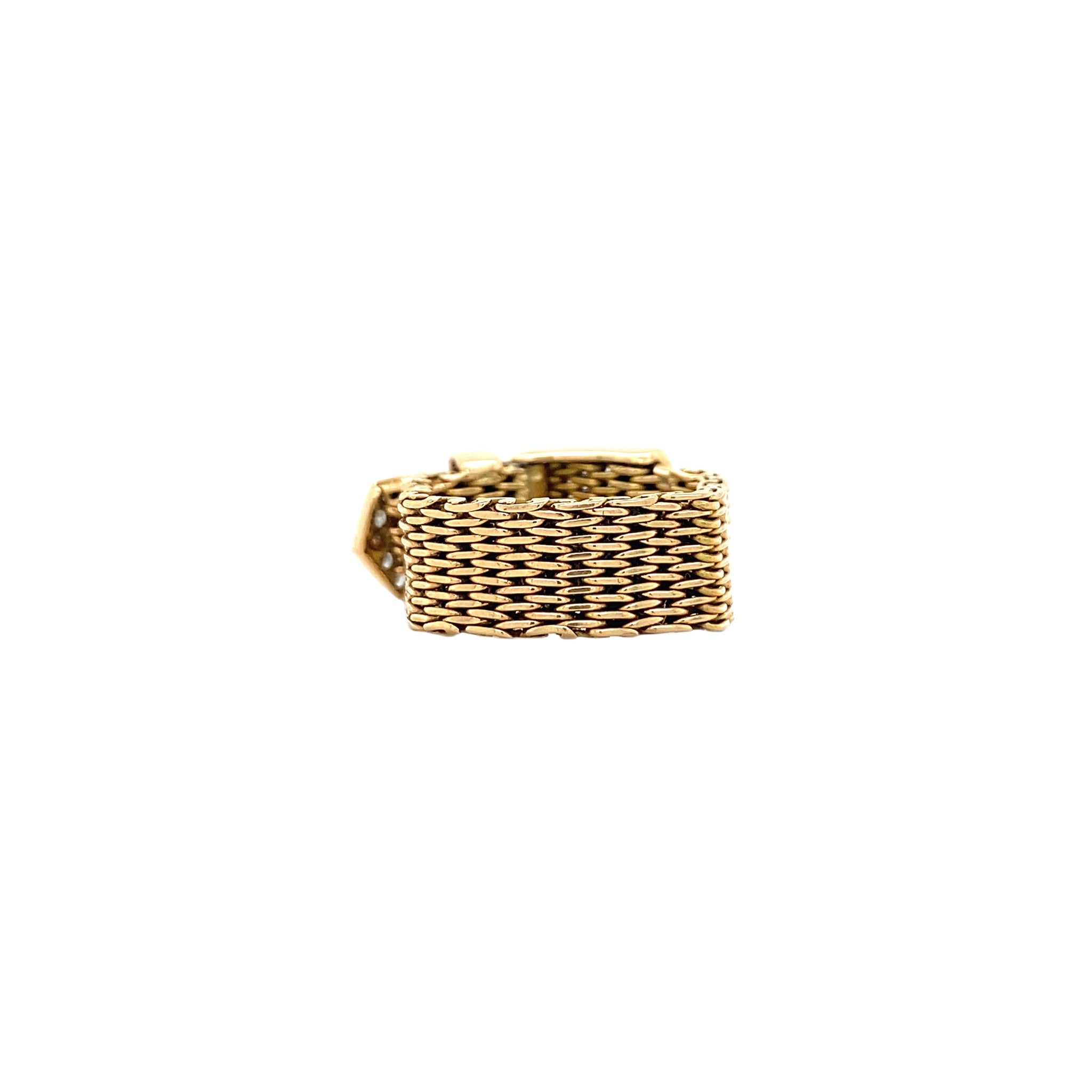 Gouden riem ring met diamant 18 krt