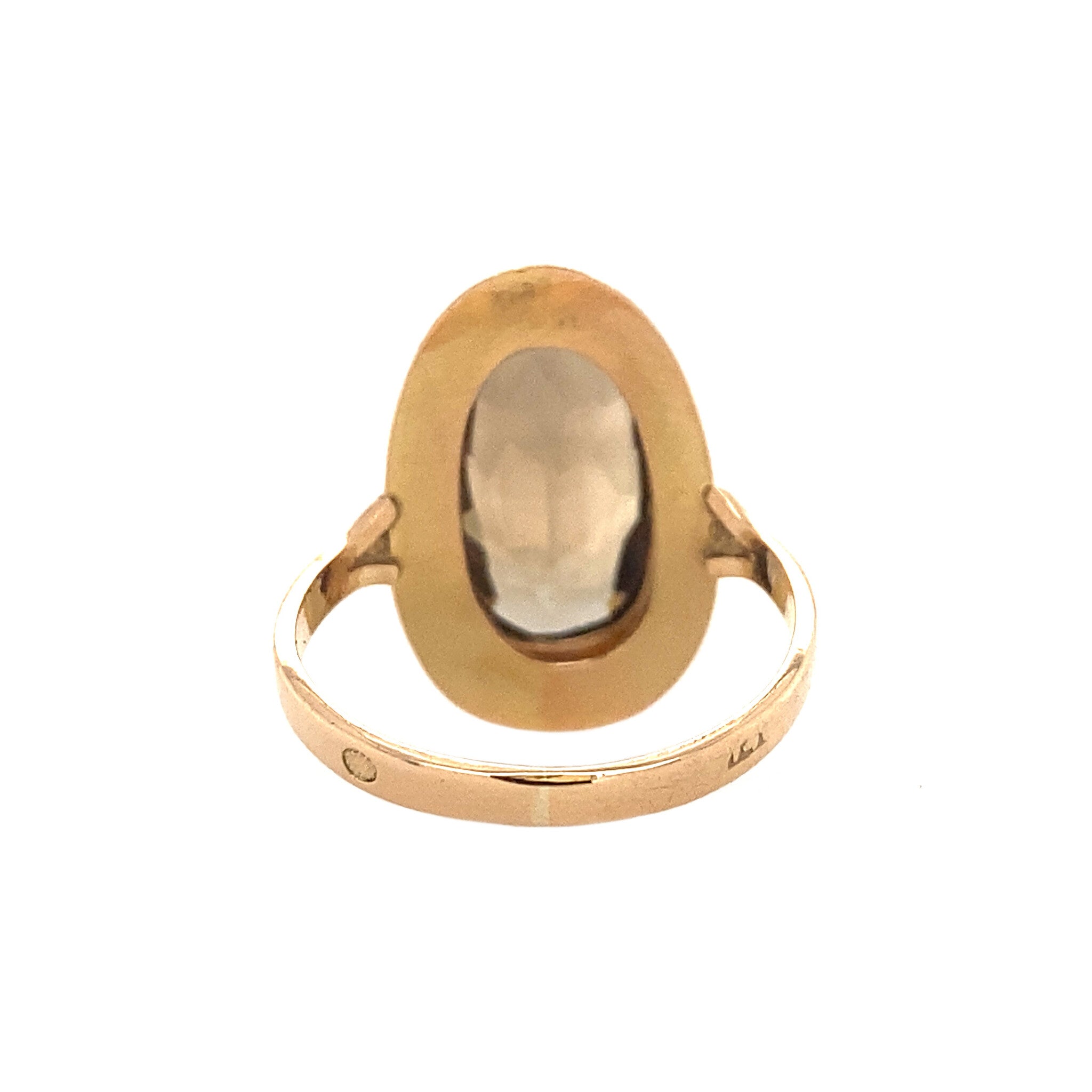 14 kt gold ring with smoky topaz