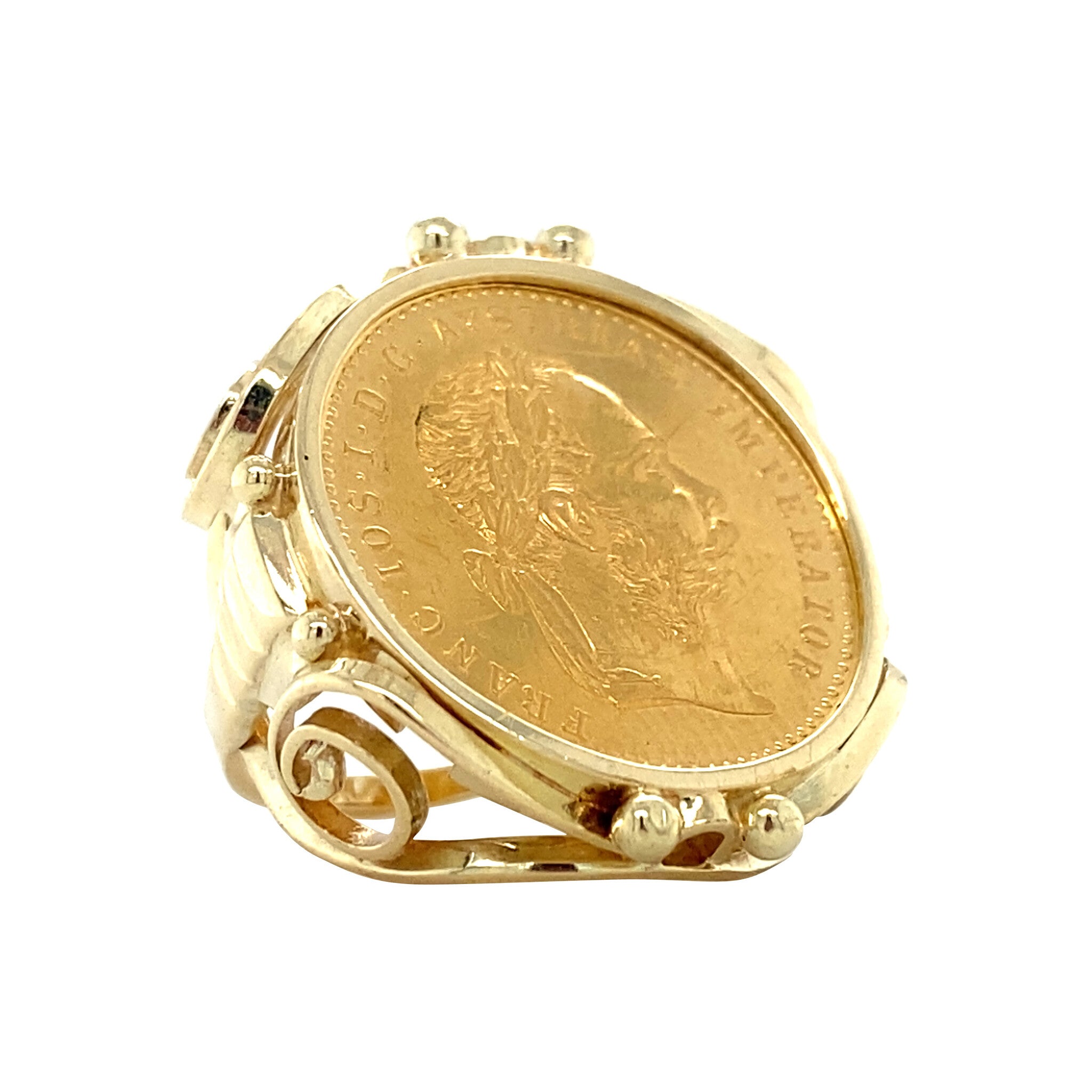 Gouden munt ring 14 krt