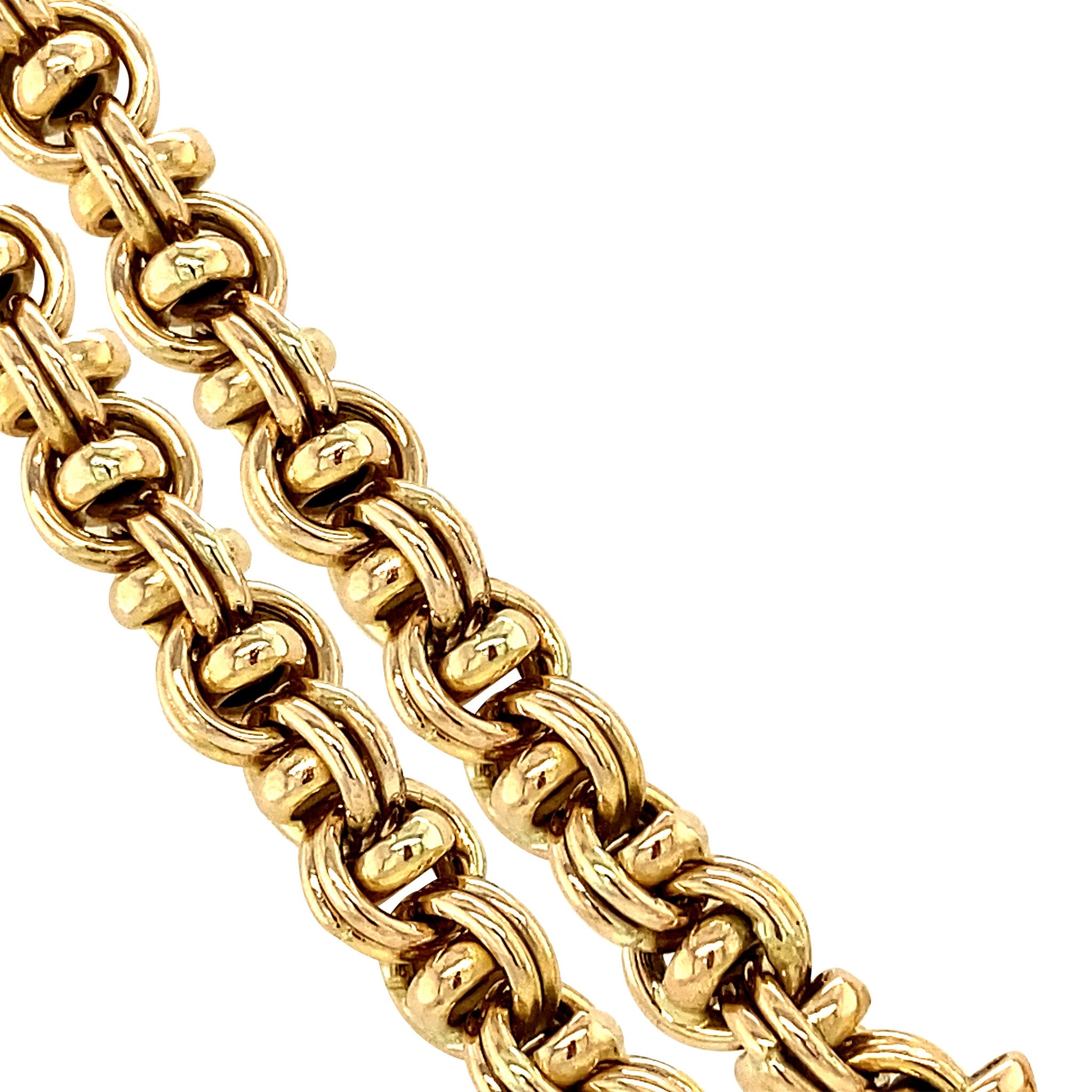 Gouden collier dubbele jasseron 46 cm 14 krt