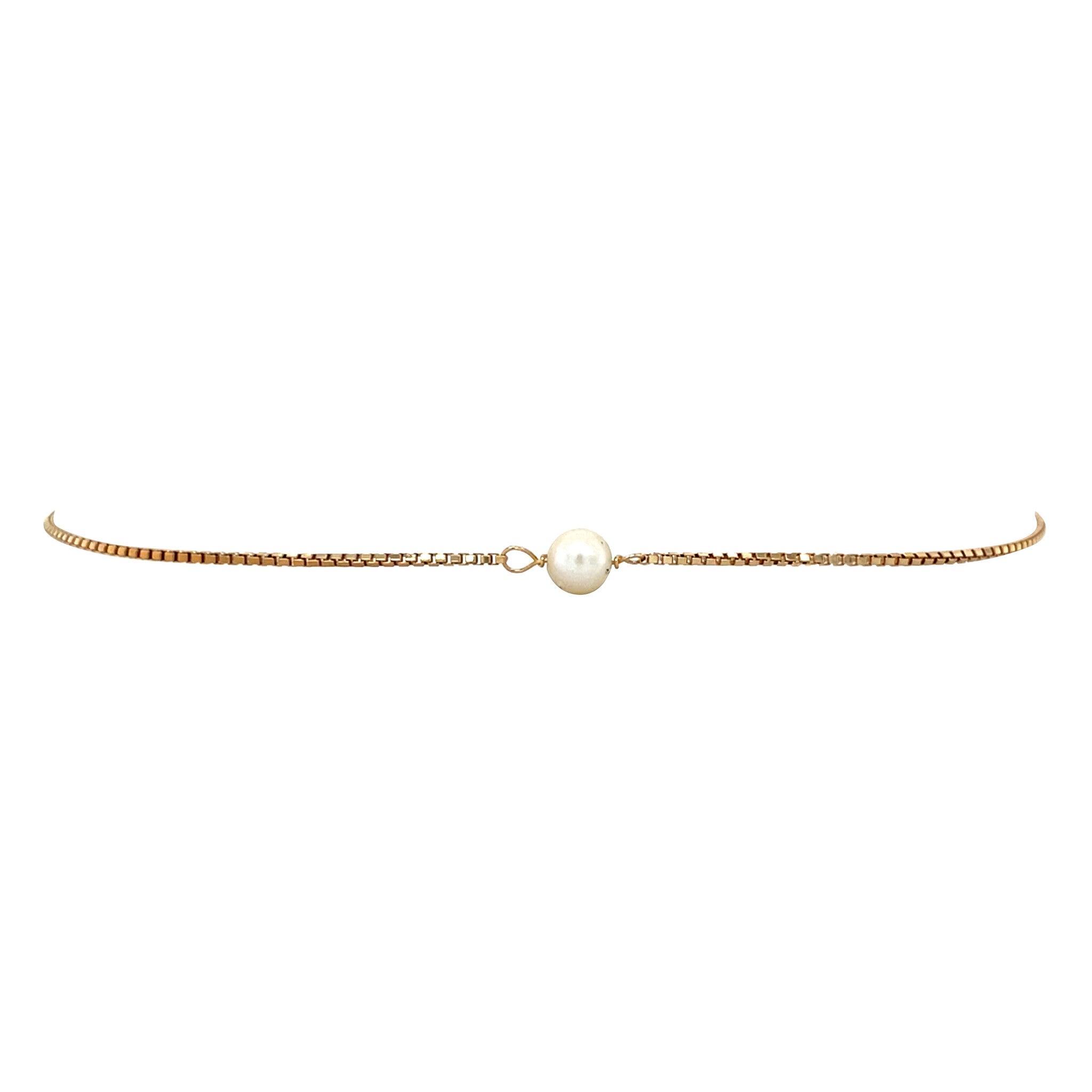 14 kt gold Venetian bracelet with pearl