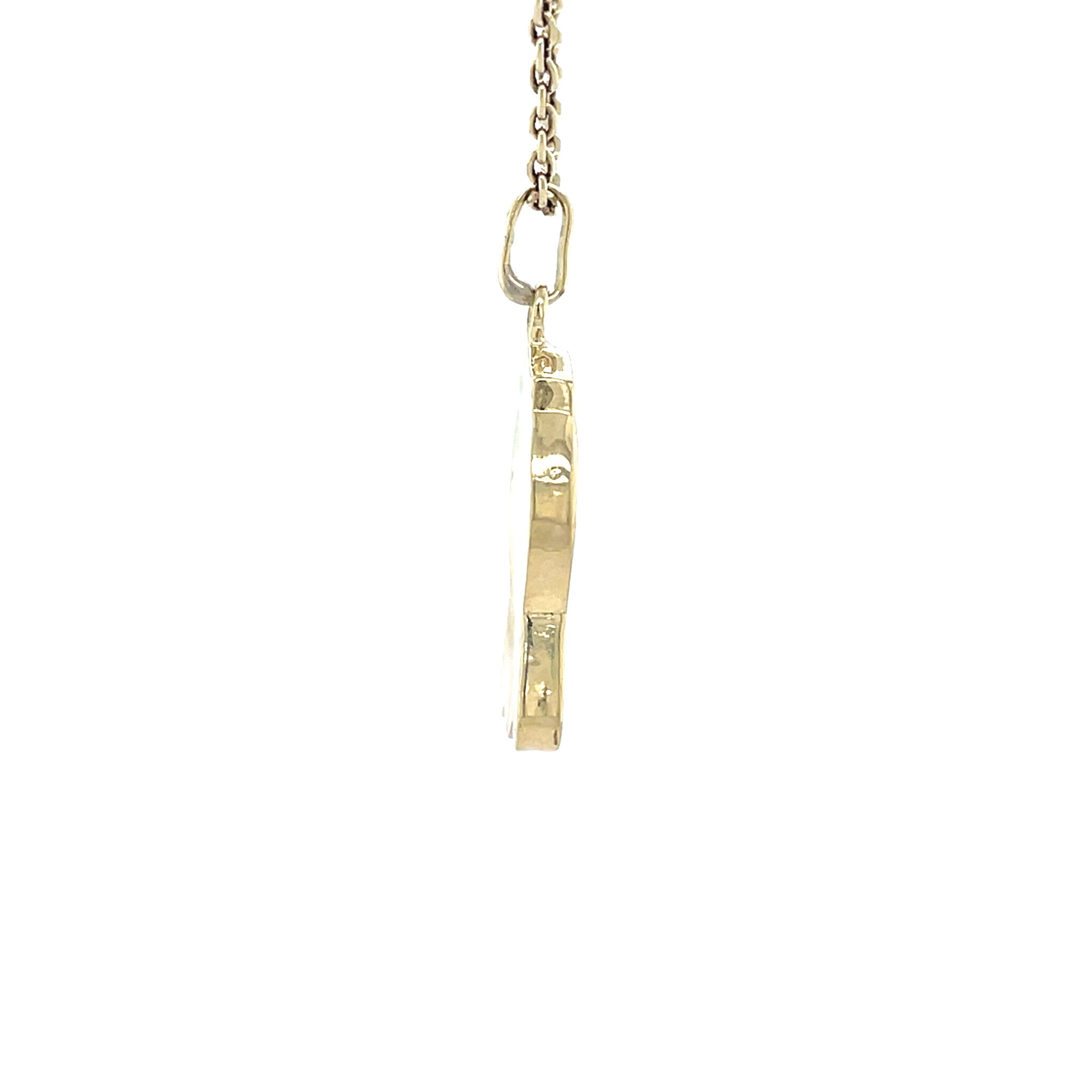Gouden vintage klok hanger 14 krt