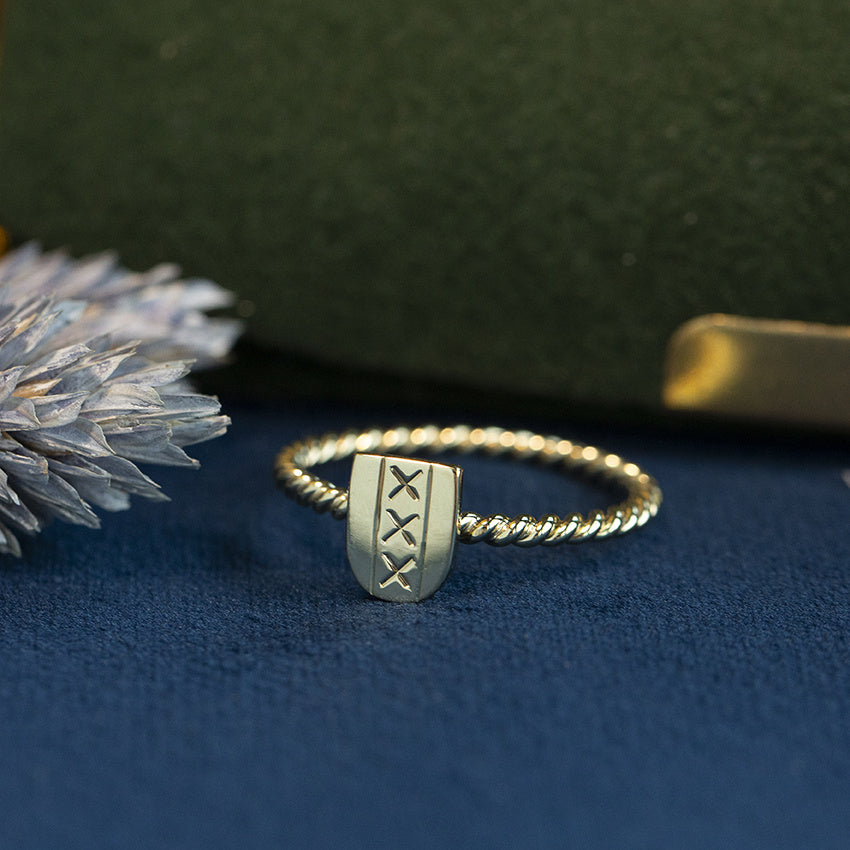 Gouden vintage Amsterdam ring 14 kt