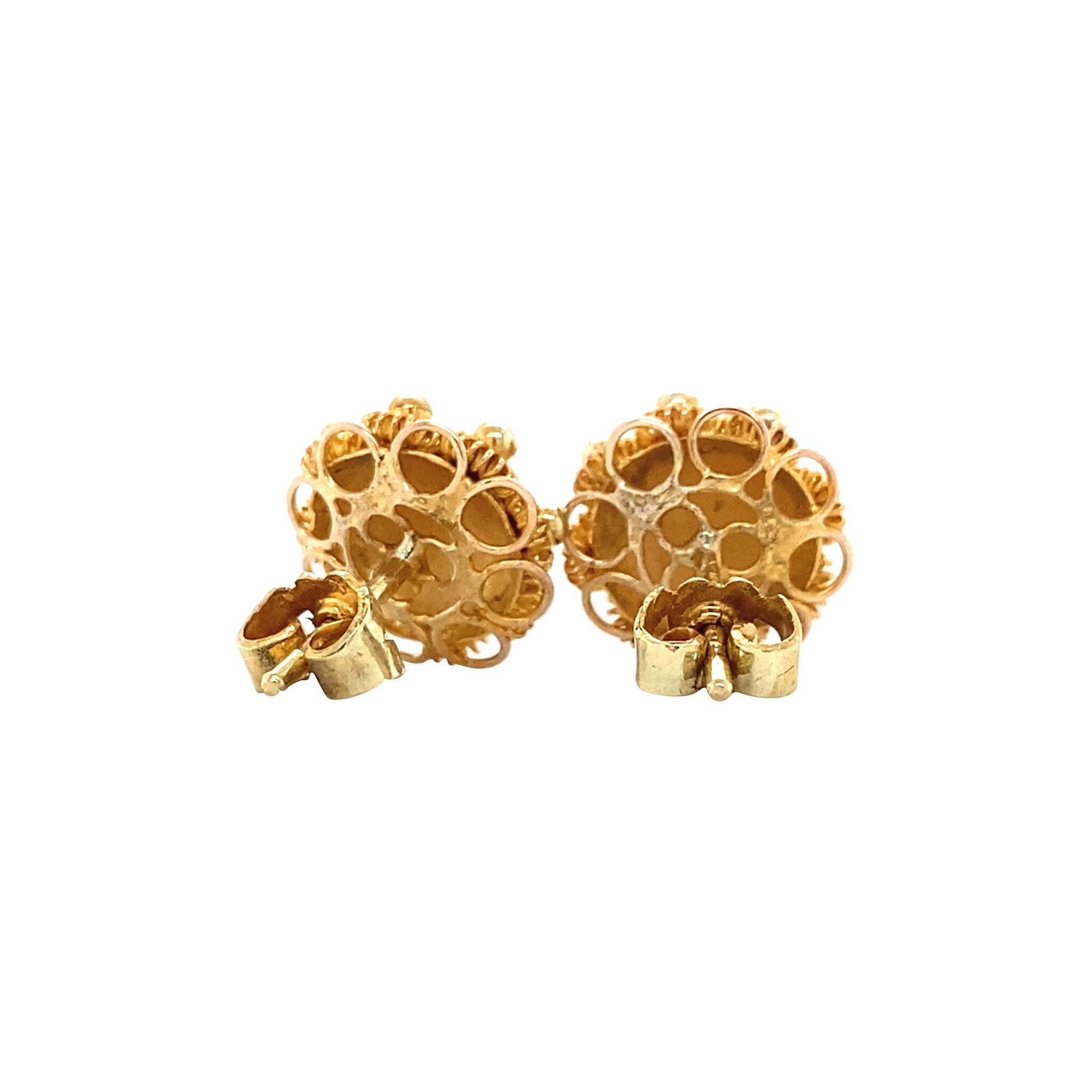 Gold Zeeland button ear studs 14 krt