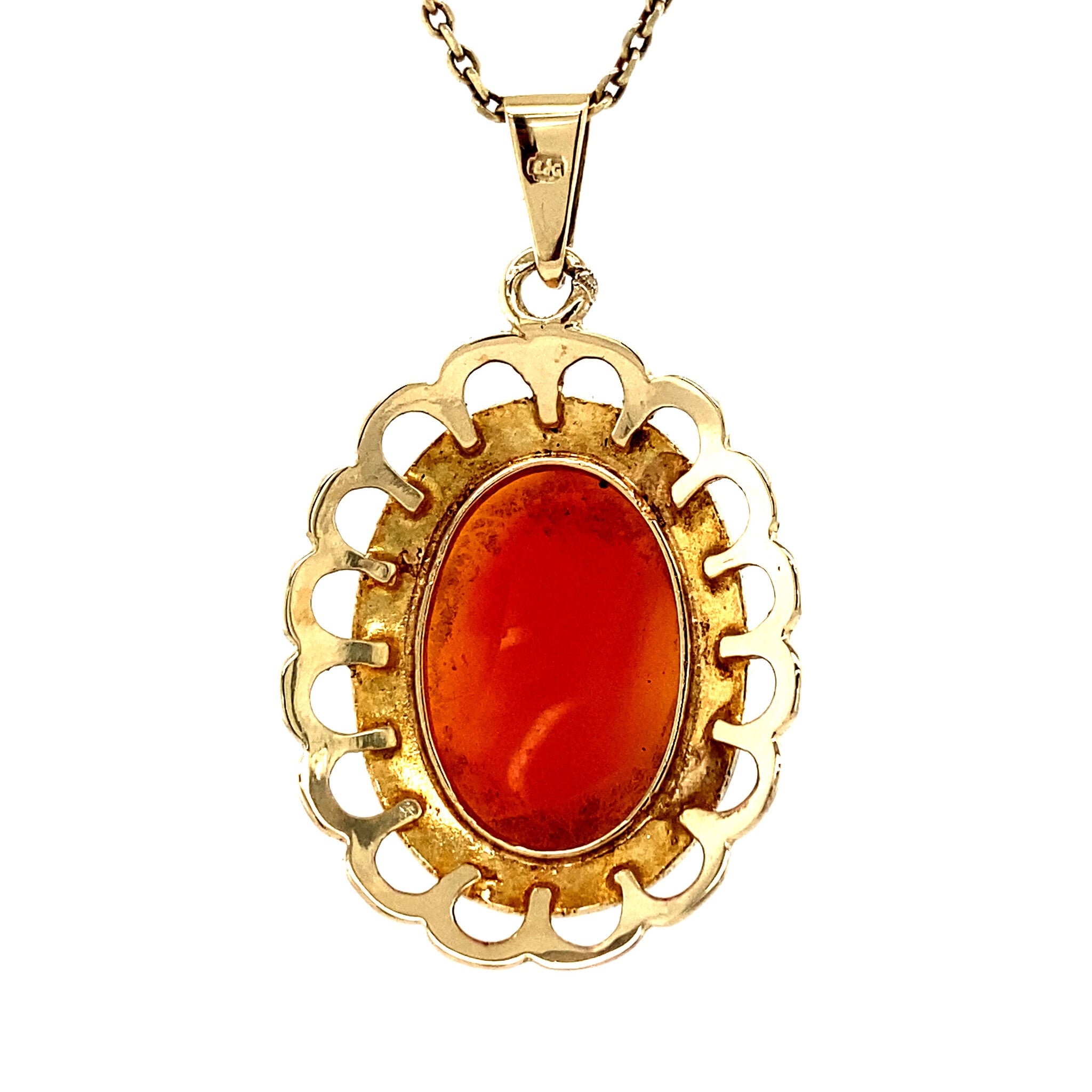 Gold pendant with cameo 14 kt
