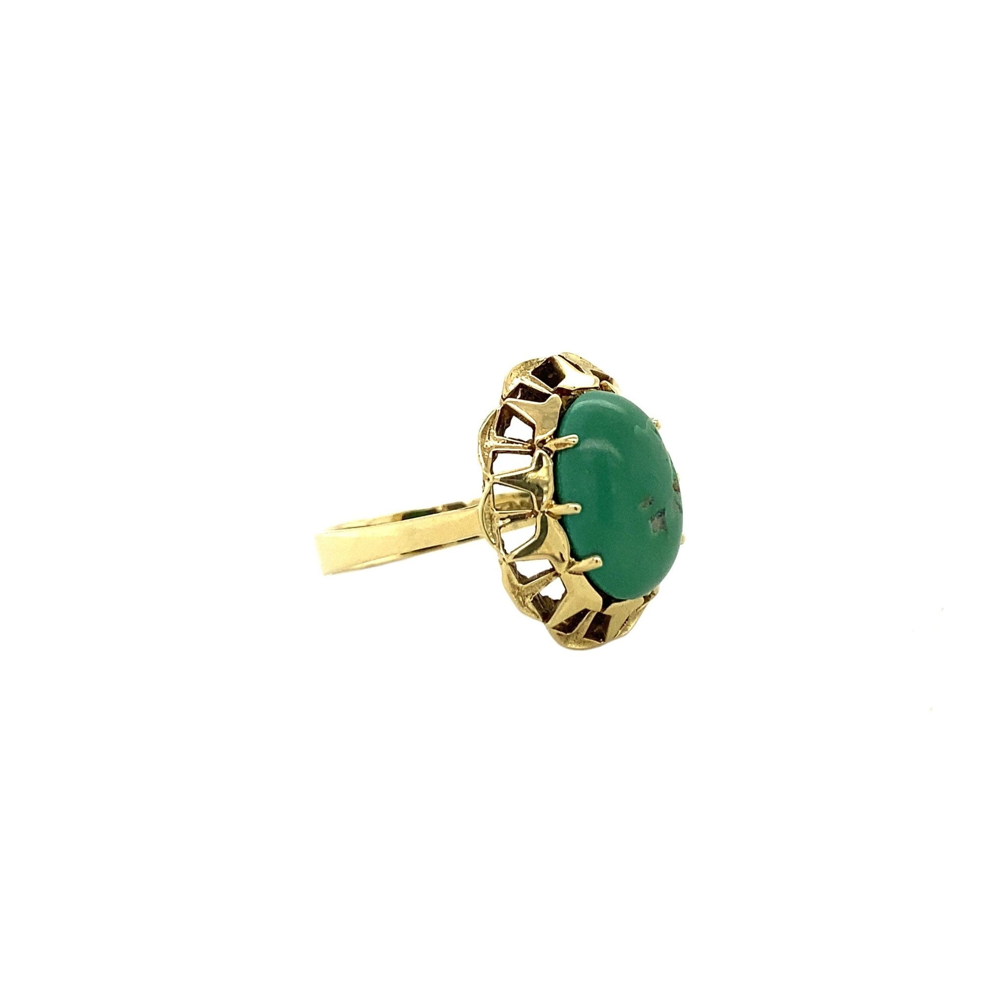 14 kt gold ring with turquoise