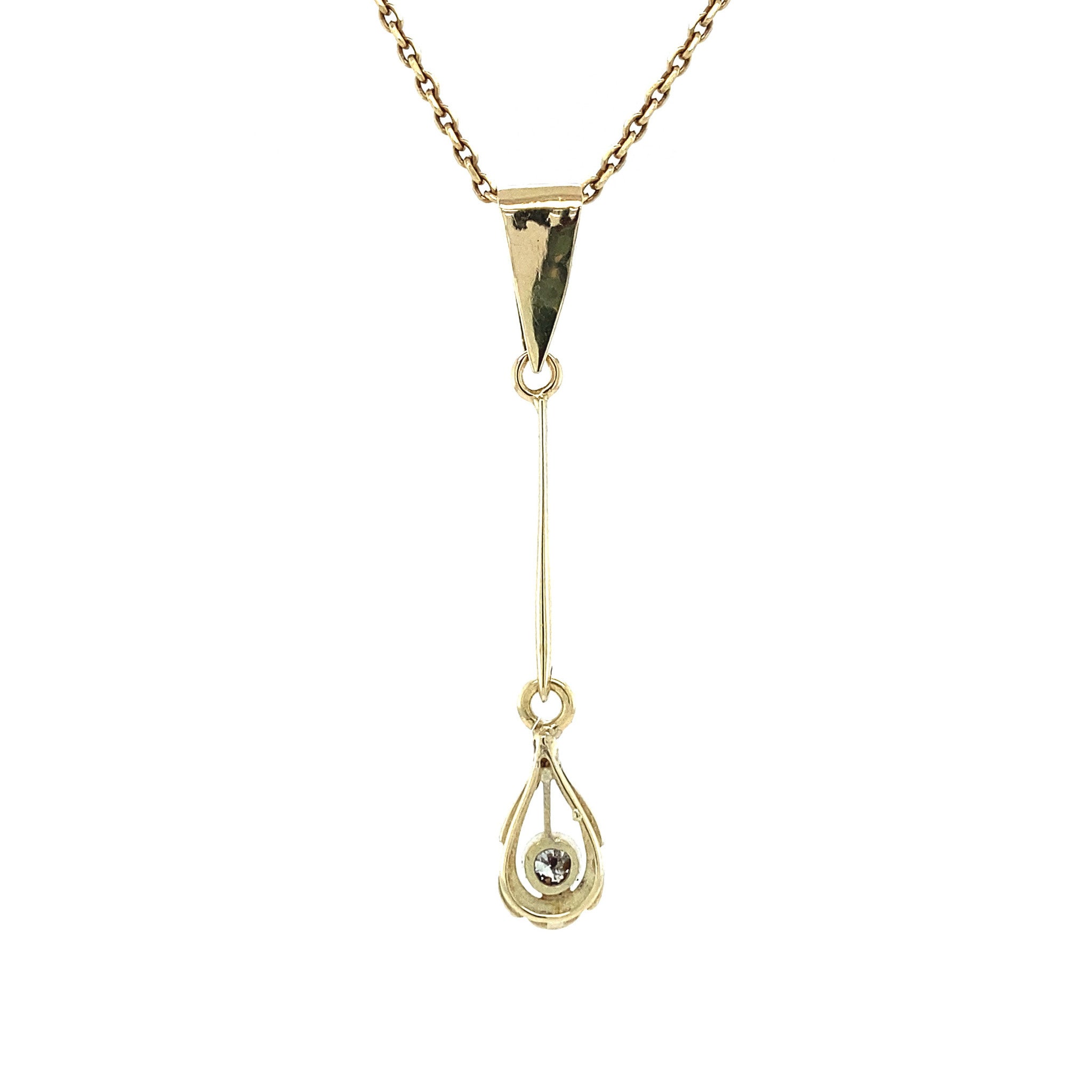 Gouden hanger met diamant 14 krt