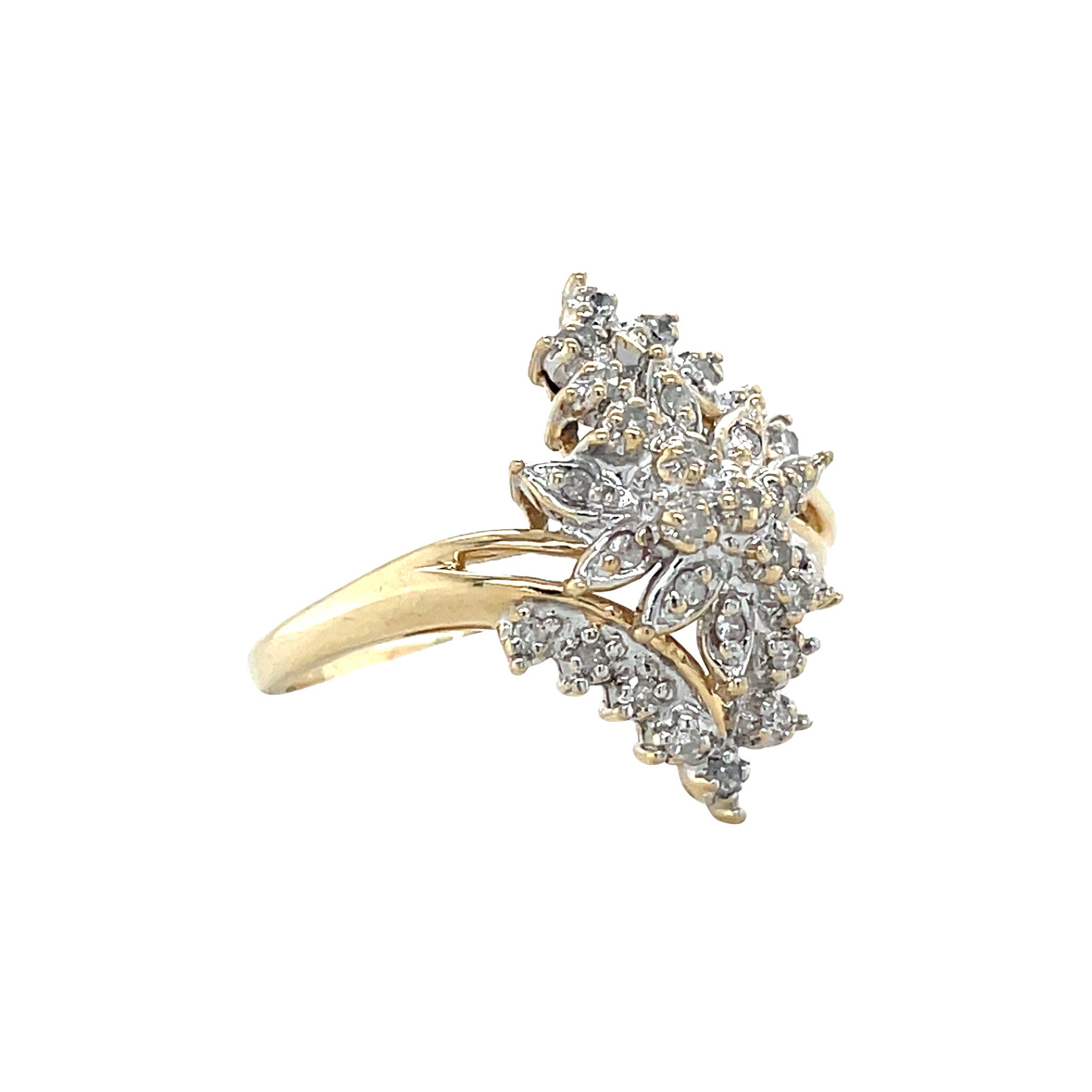 Gouden vintage ring met diamant 14 krt