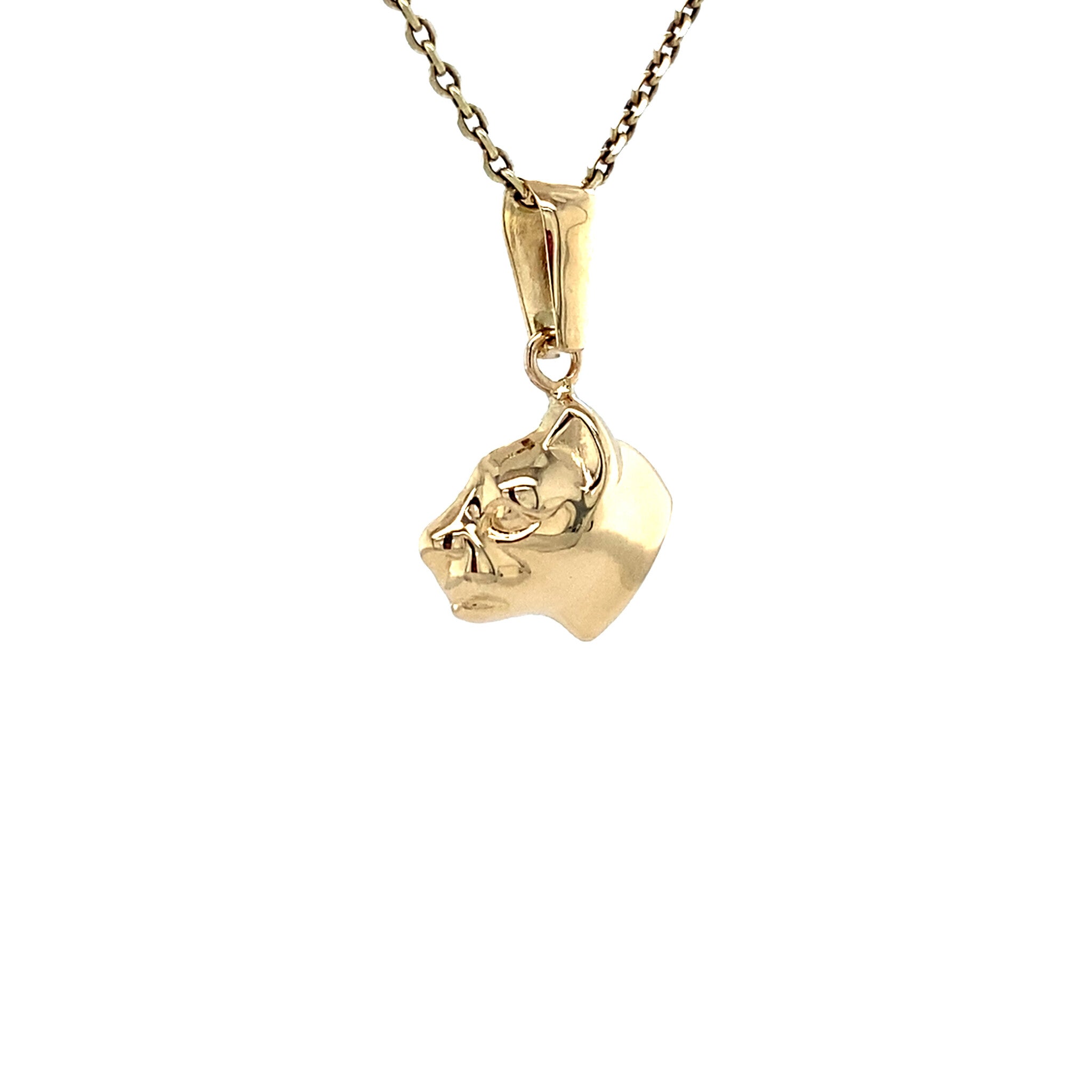 Gouden vintage panter hanger 14 krt