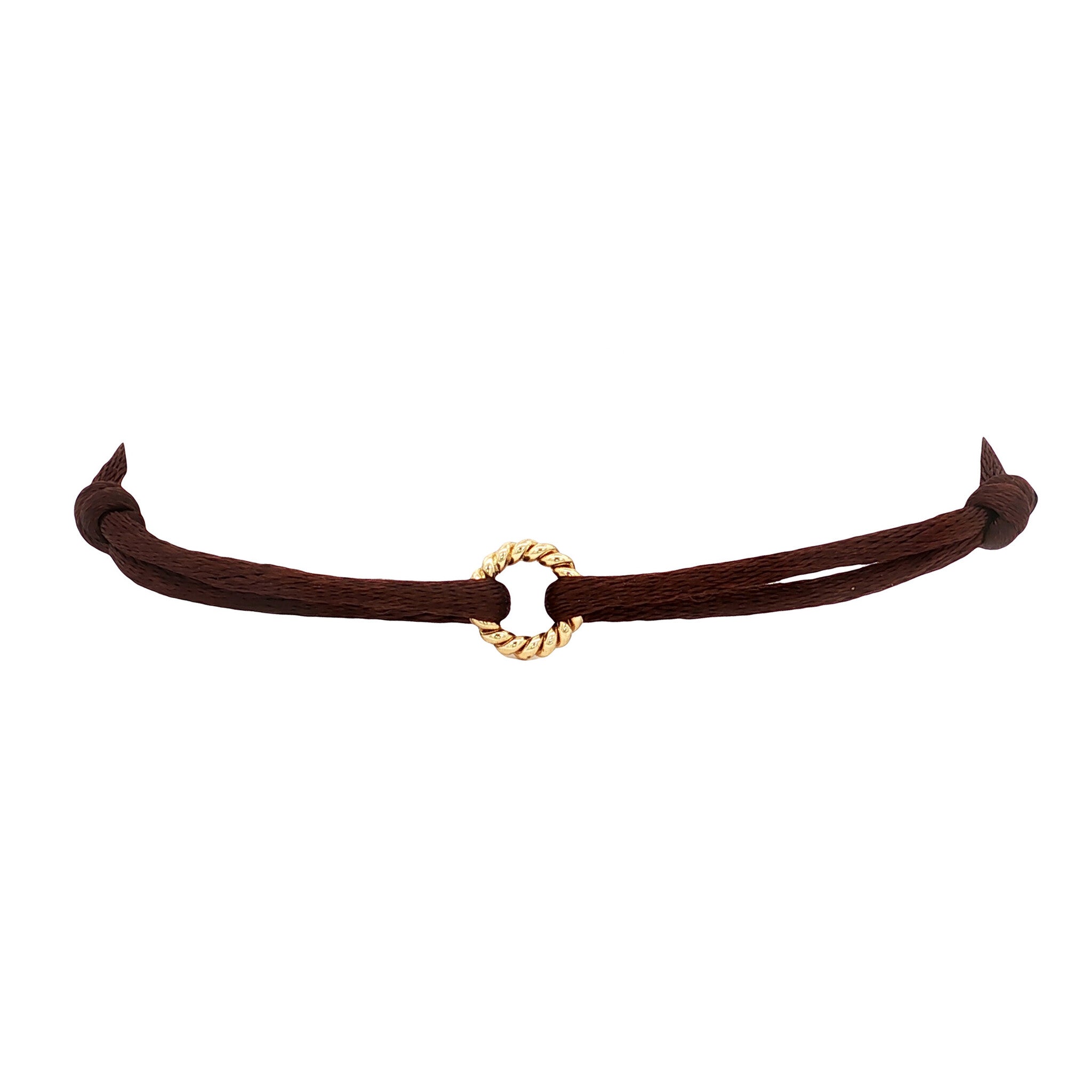 Satijnen vintage armband met gouden schakel 14 kt