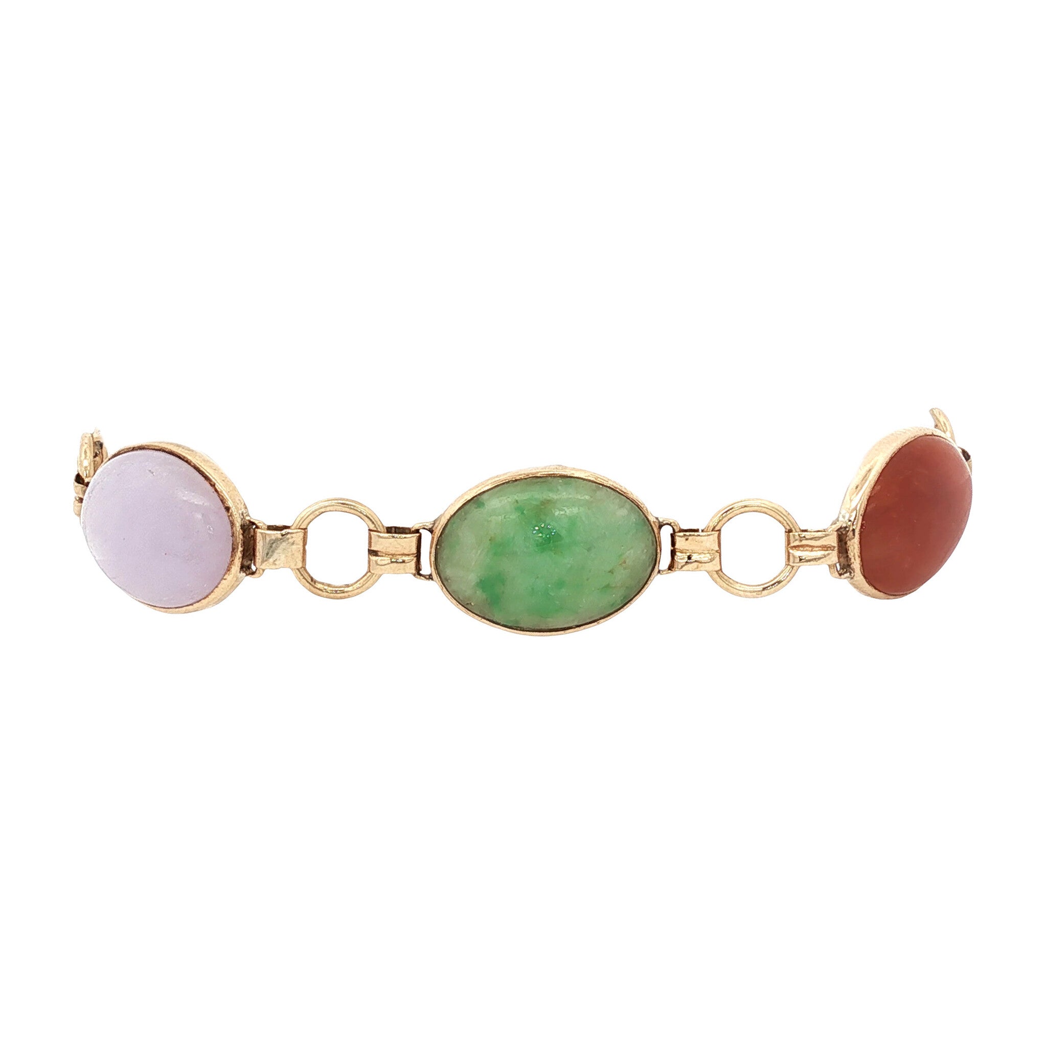 Gold bracelet with jade 14 kt