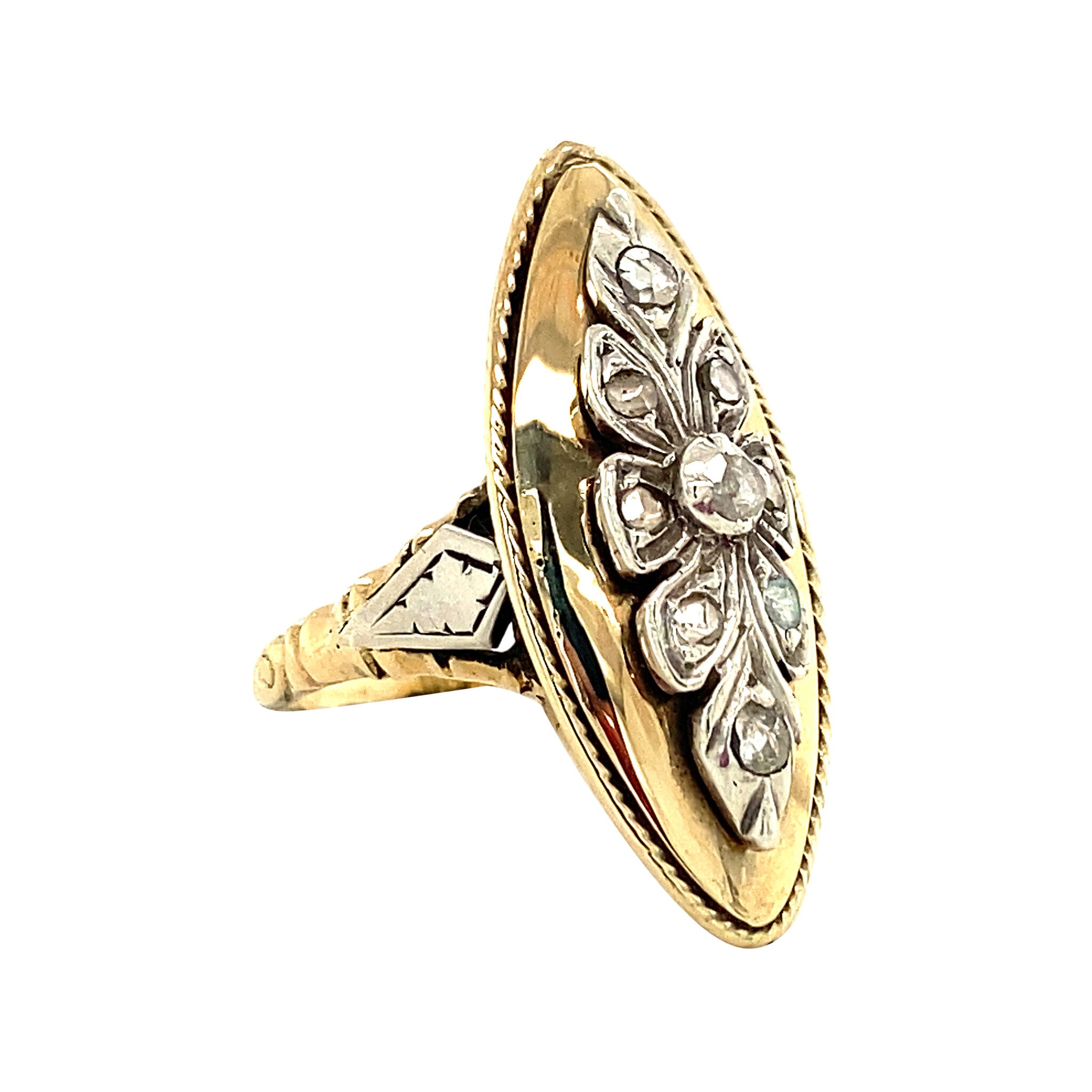 Gouden ring met diamant 14 krt/925