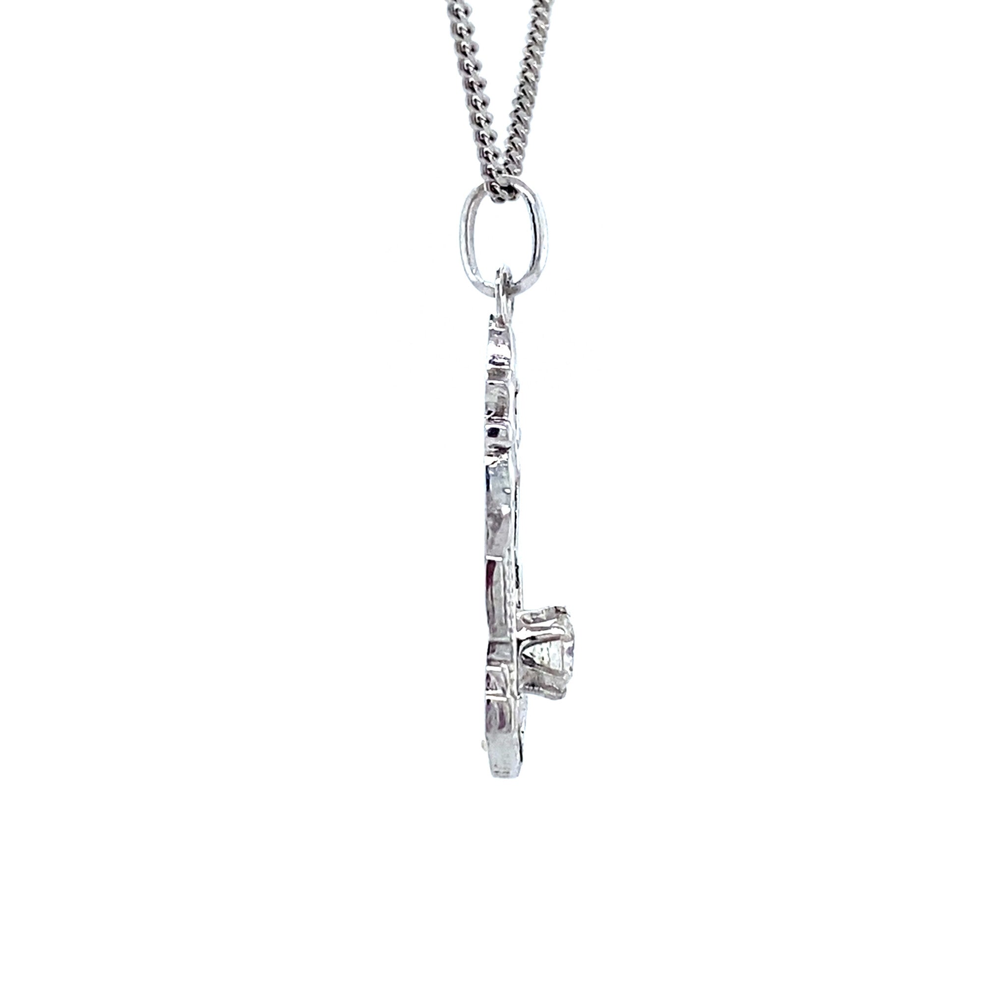 14 kt white gold pendant with diamond