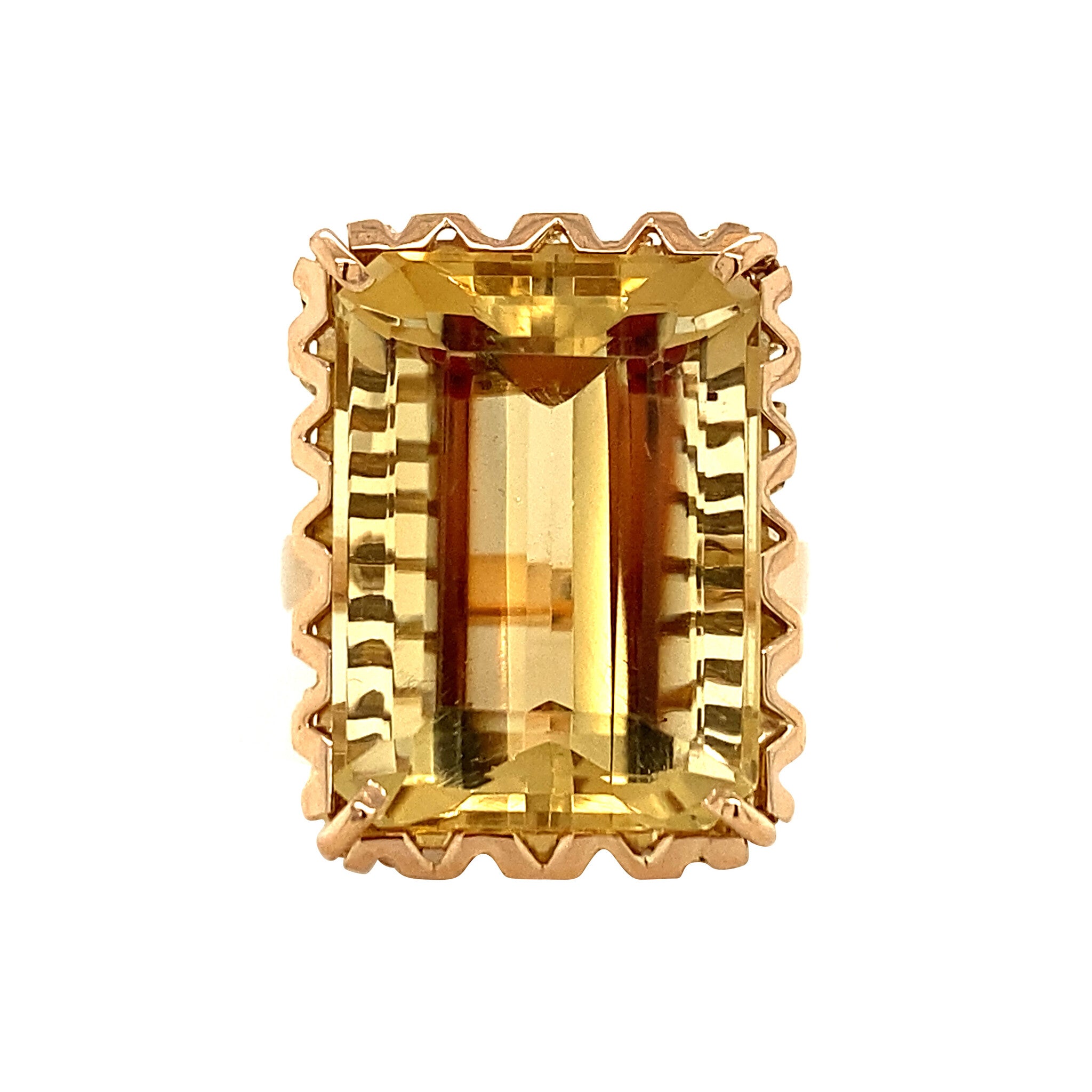 18 kt gold ring with citrine